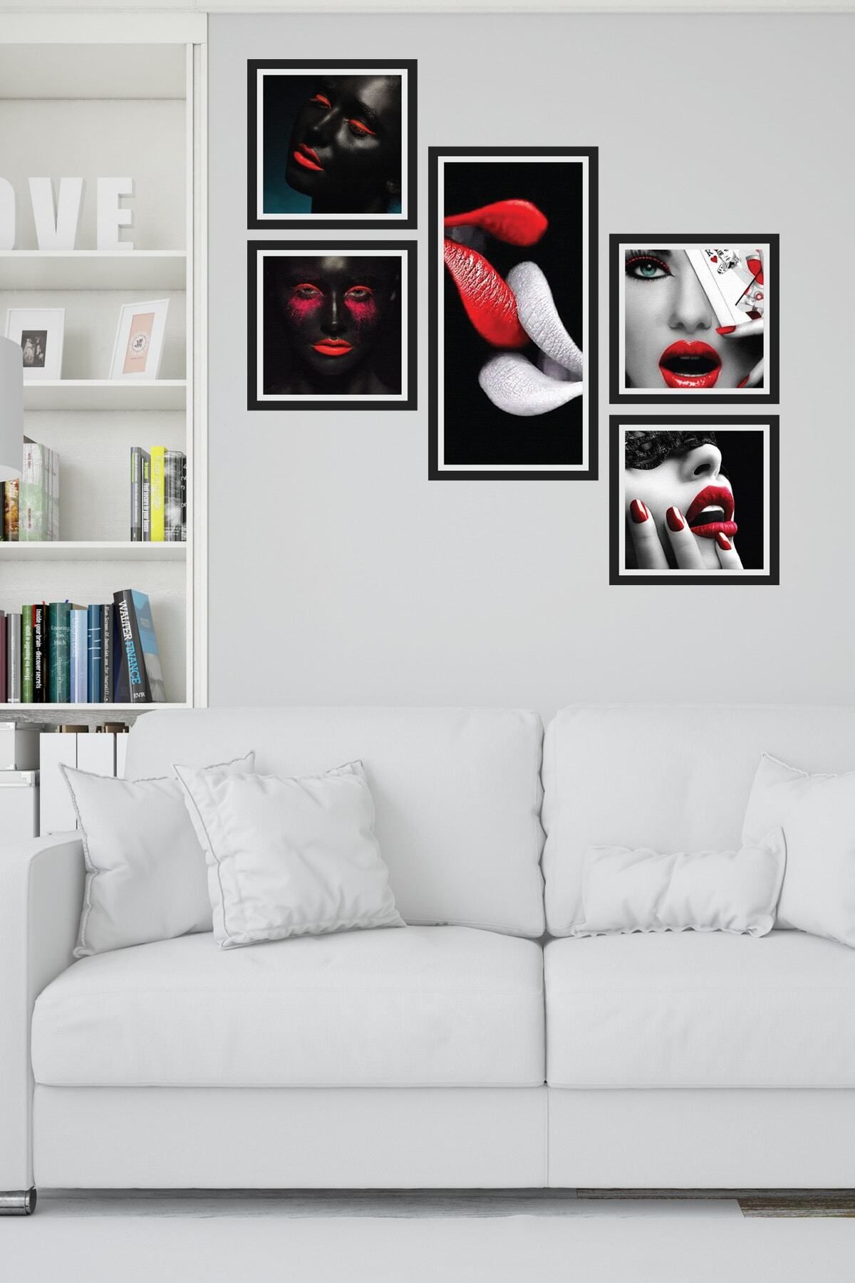 Pi Dekorasyon Collage Style 5 Parçalı Mdf Tablo Atf273