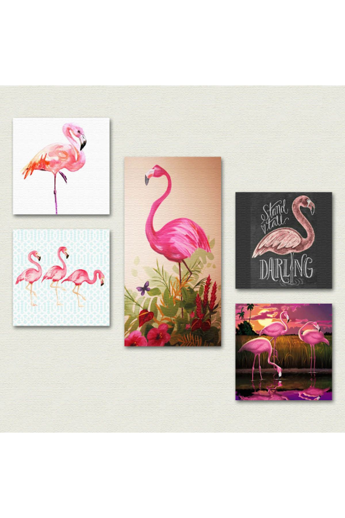 Pi Dekorasyon Collage Style 5 Parçalı MDF Tablo ATF192