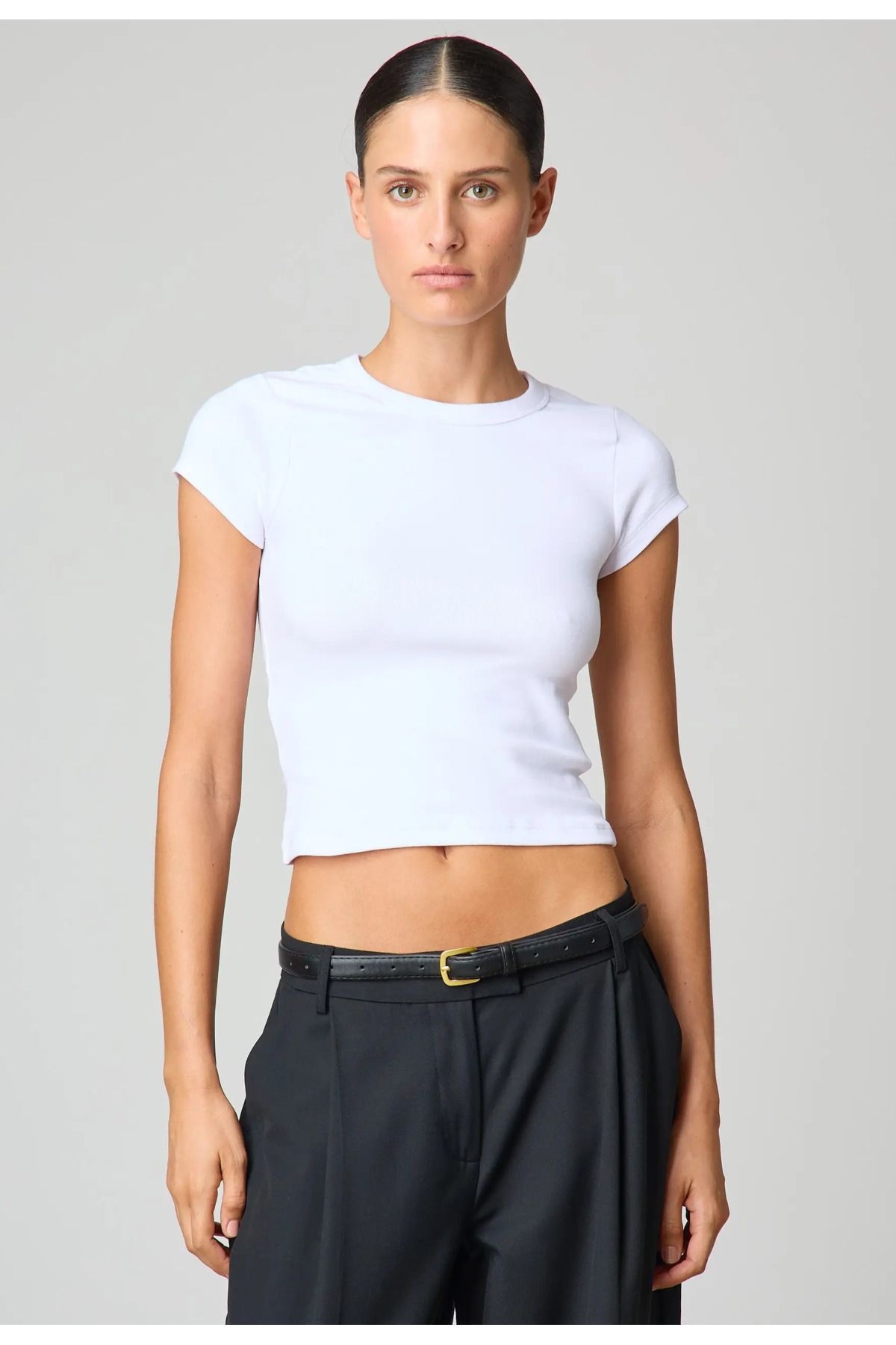 ÖZGESTORE Baskısız beyaz basic baby tee tshirt