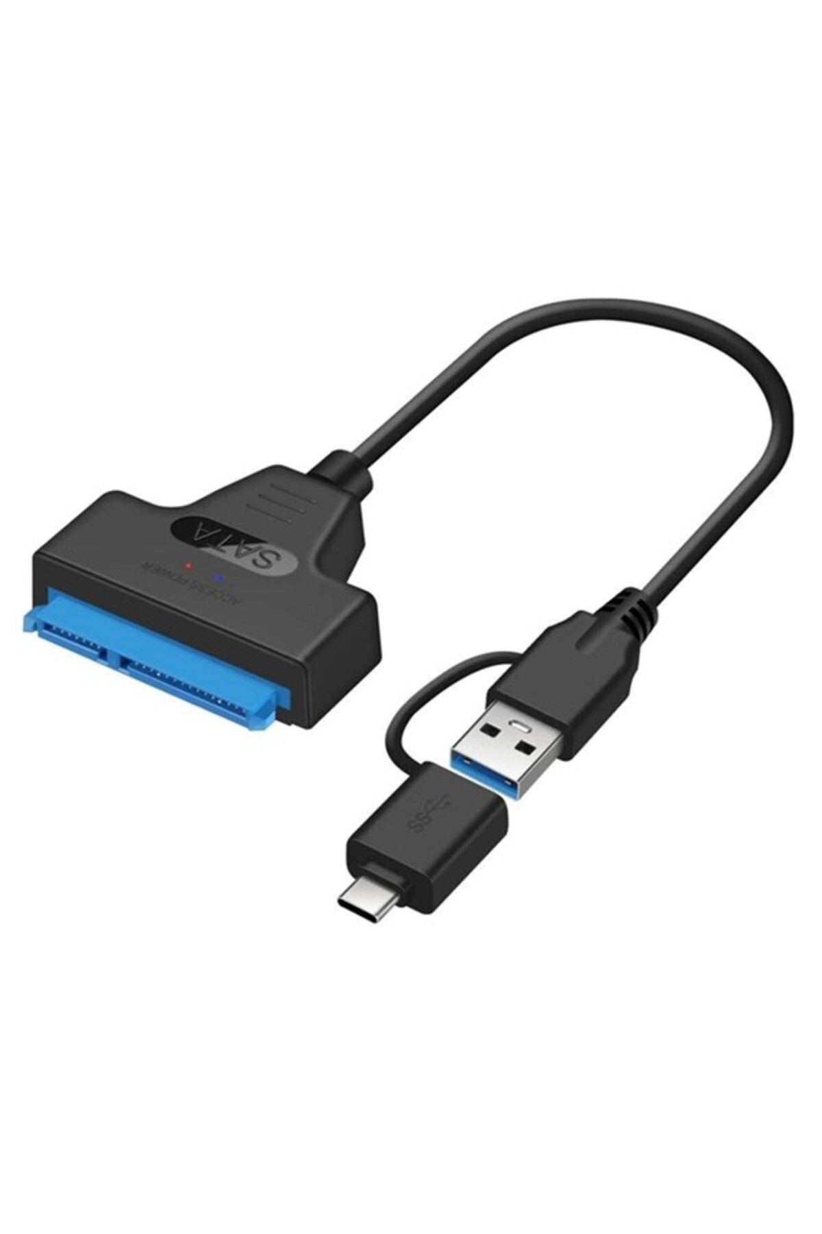 Zilevo Harici Hard Disk Kablosu 2in1 USB 3.0 Type-C To 2.5 inç Sata Hdd Ssd Çevirici Dönüştürücü