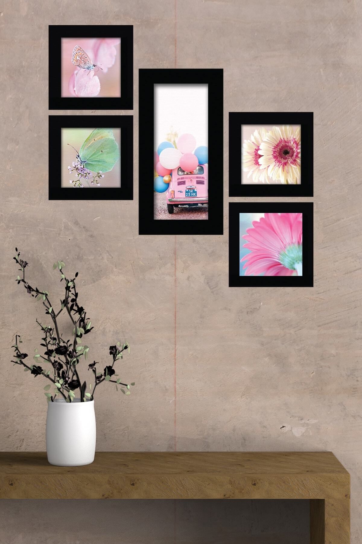 Pi Dekorasyon Collage Style 5 Parçalı Mdf Tablo Atf244