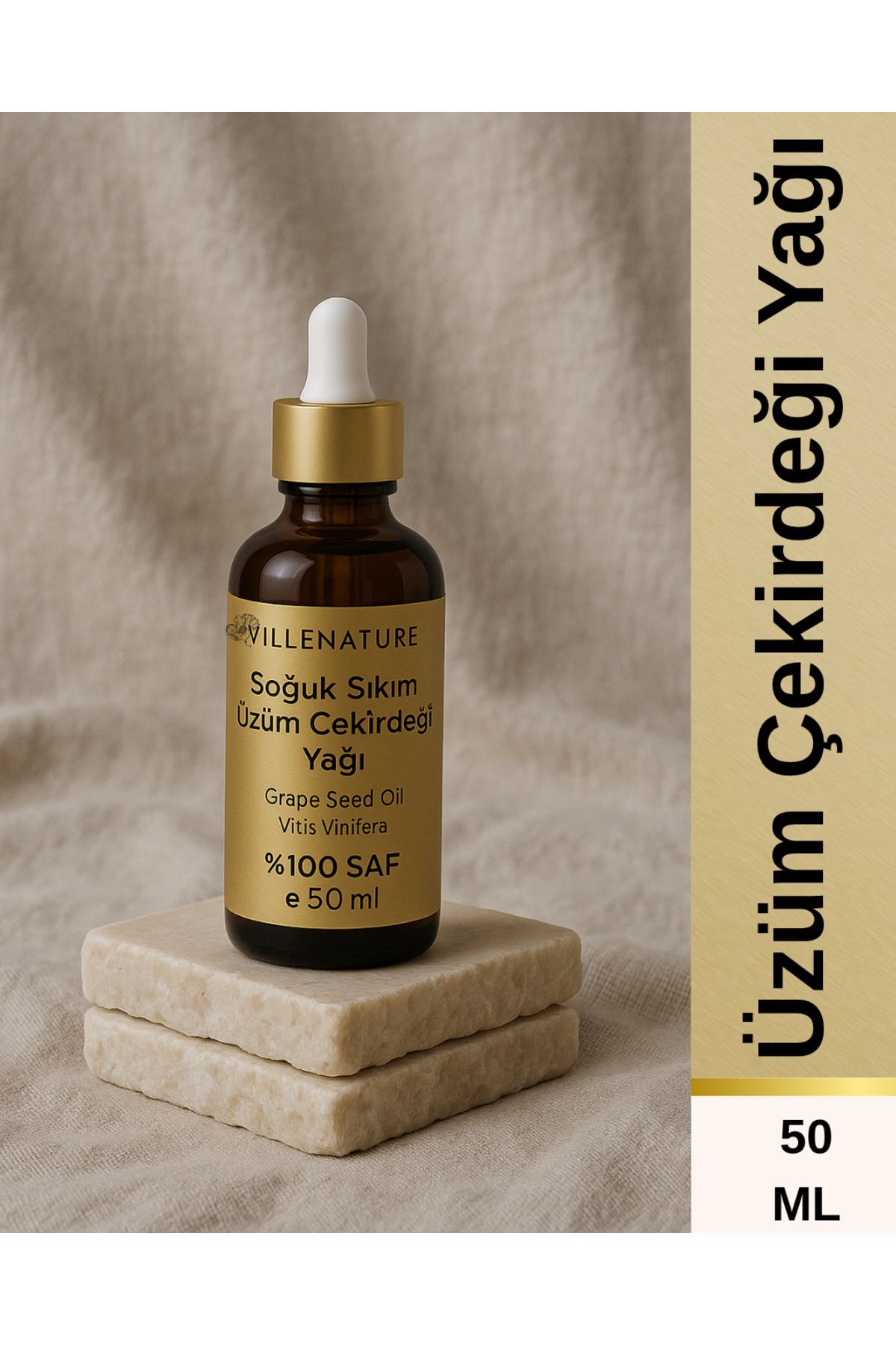 VILLENATURE Soğuk Sıkım ÜZÜM ÇEKİRDEĞİ YAĞI 50 ML