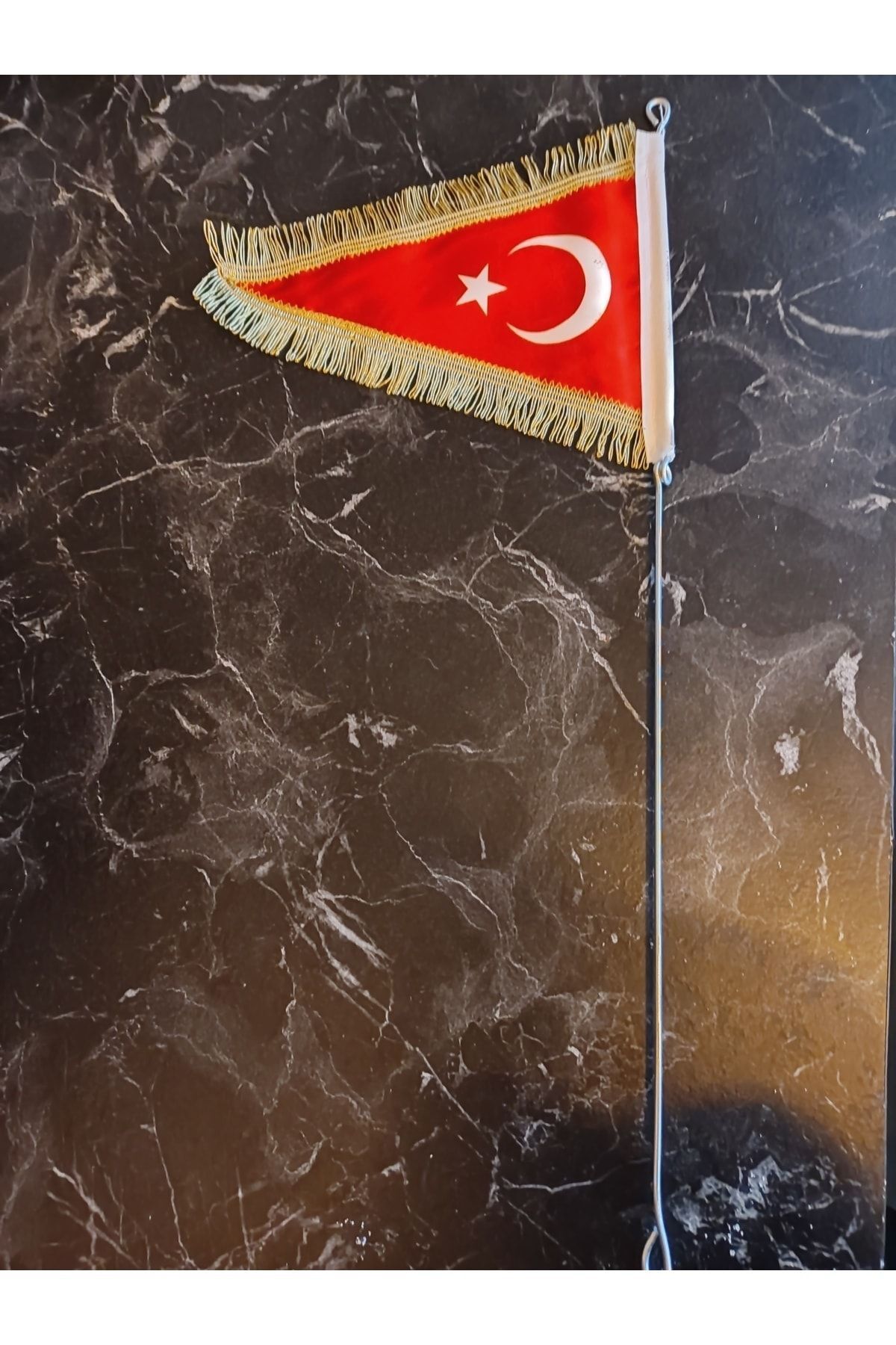 SerenityHaven Bisiklet Türk Bayrağı Püsküllü Flama Sarı Yaldızlı