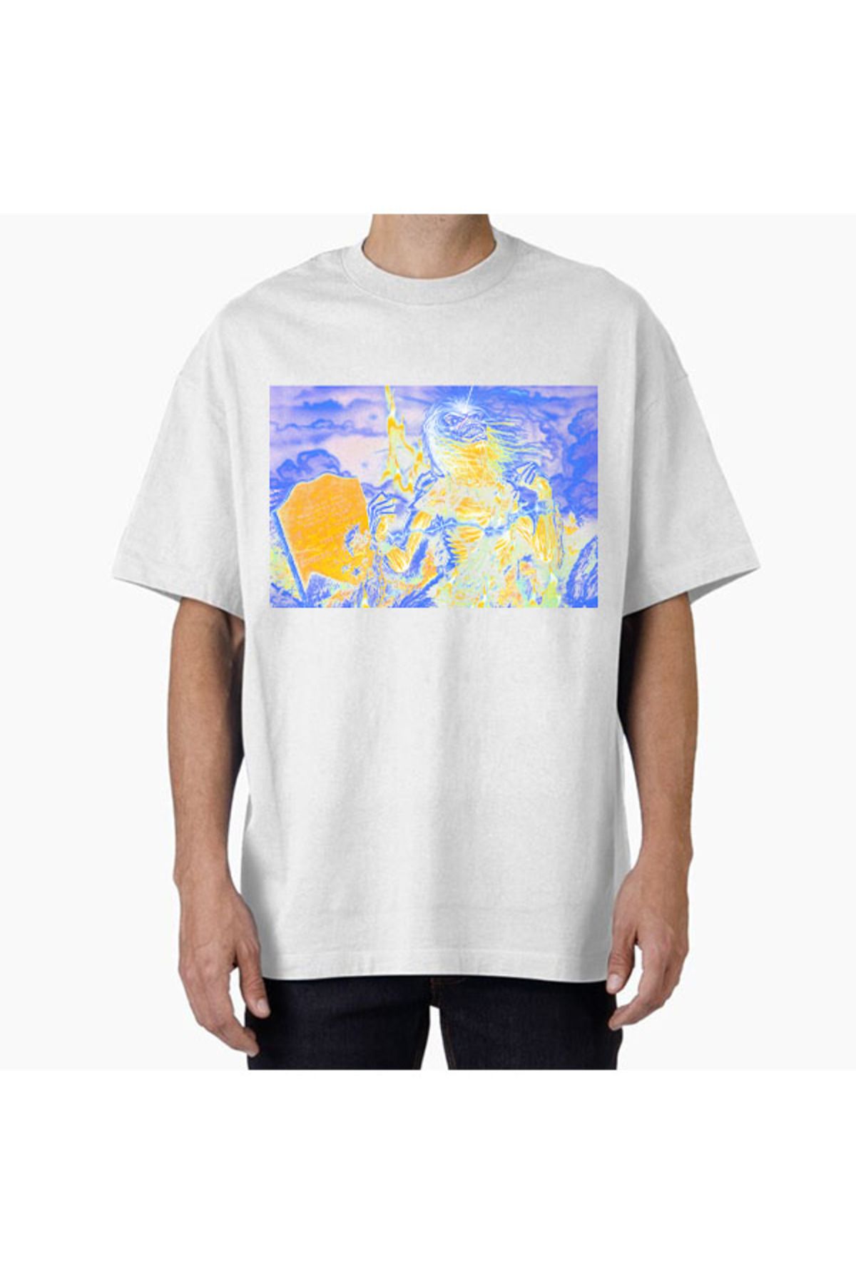 COMVİCHO Unisex MAIDEN1 Tasarım Baskılı Oversize T-Shirt