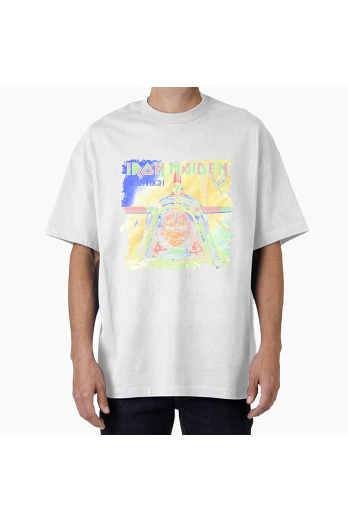 COMVİCHO Unisex iron Tasarım Baskılı Oversize T-Shirt