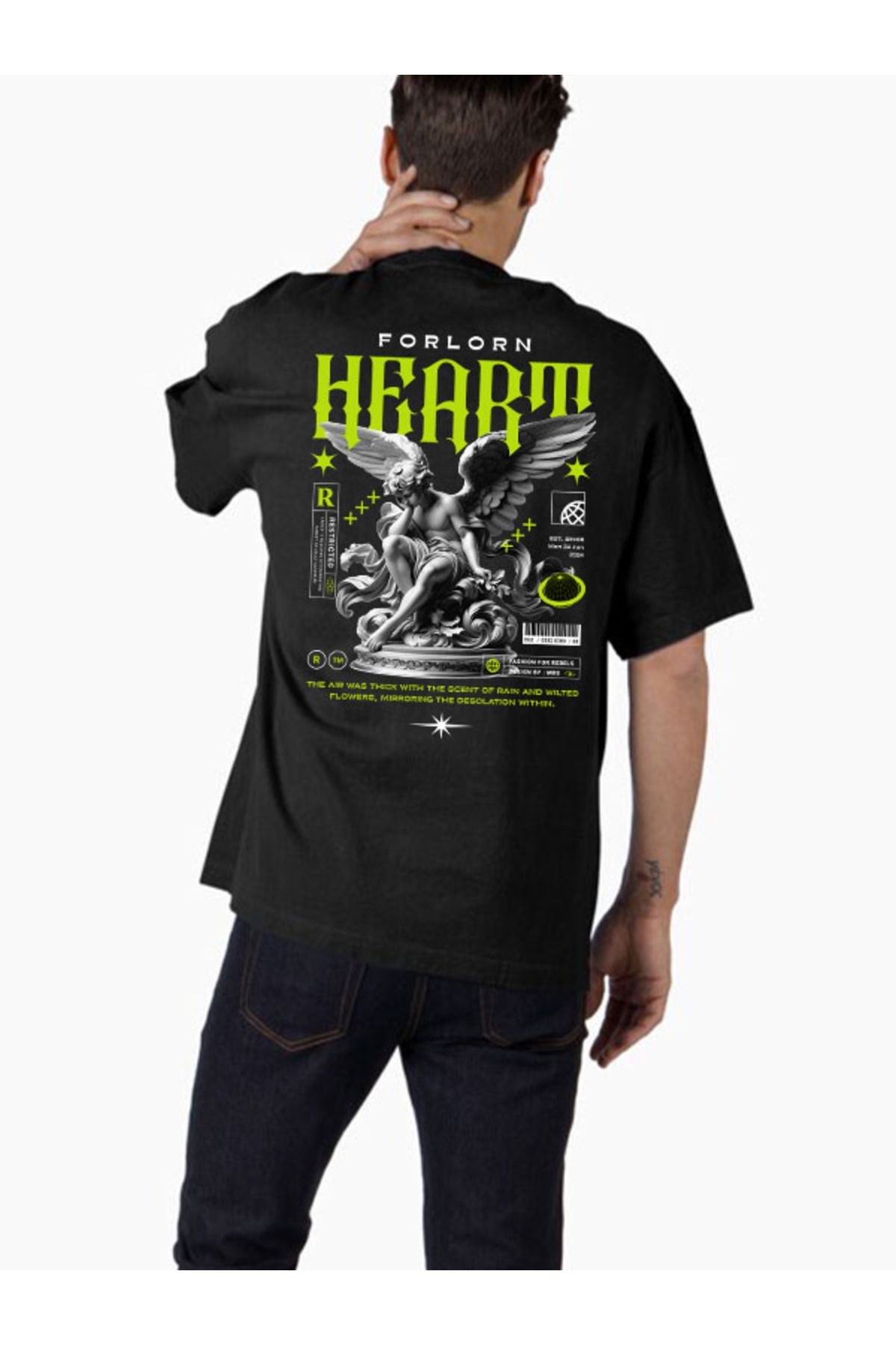 COMVİCHO Unisex streetwear127 Tasarım Baskılı Oversize T-Shirt