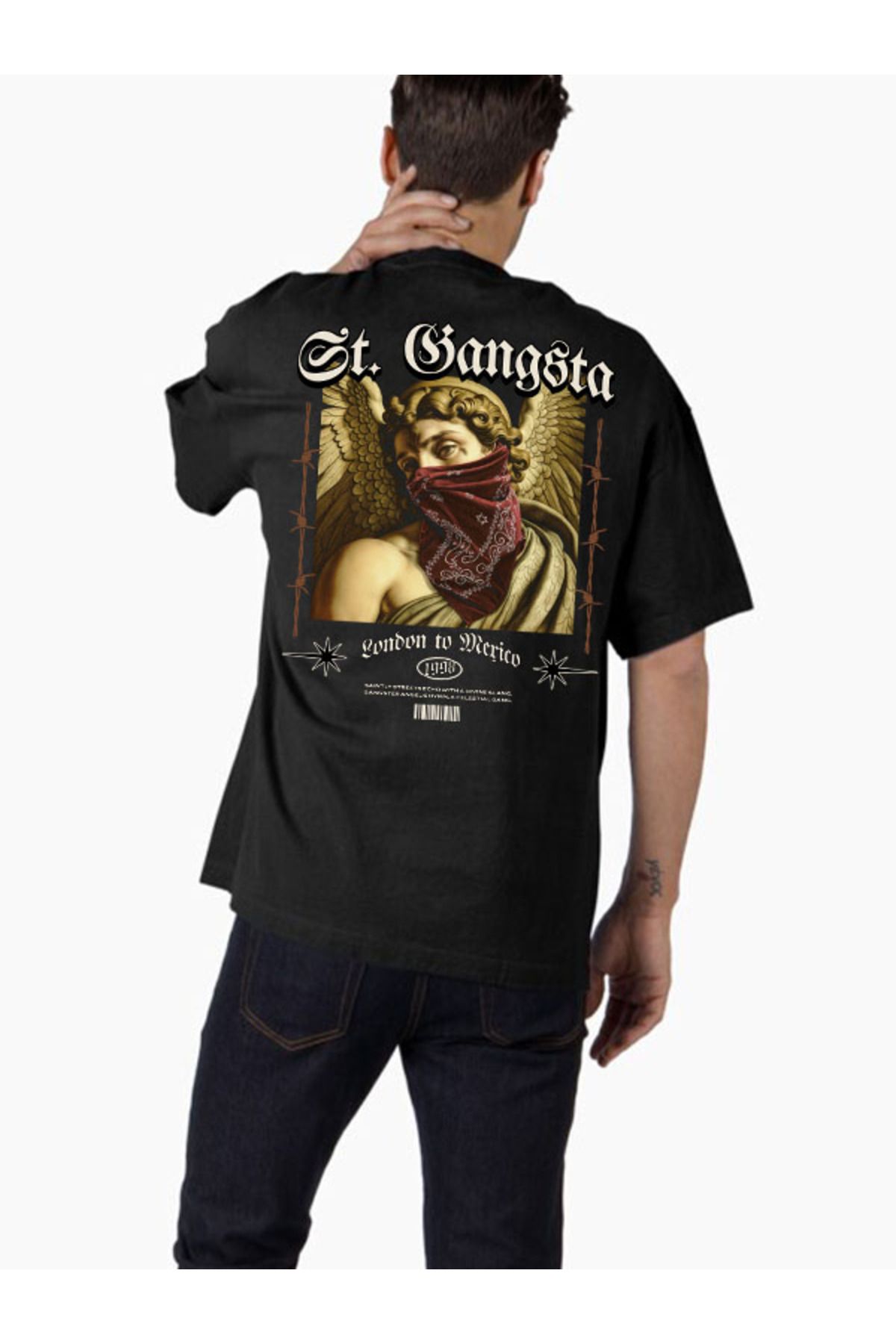 COMVİCHO Unisex streetwear76 Tasarım Baskılı Oversize T-Shirt