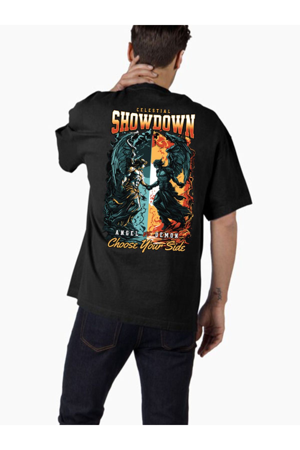 COMVİCHO Unisex streetwear7 Tasarım Baskılı Oversize T-Shirt