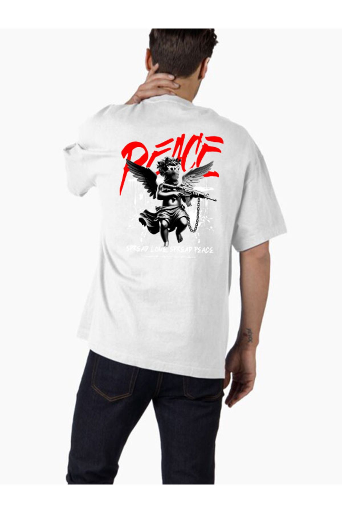 COMVİCHO Unisex streetwear68 Tasarım Baskılı Oversize T-Shirt
