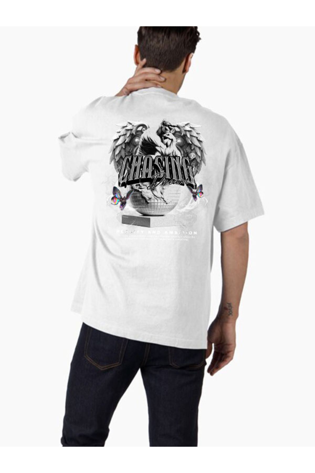 COMVİCHO Unisex streetwear57 Tasarım Baskılı Oversize T-Shirt