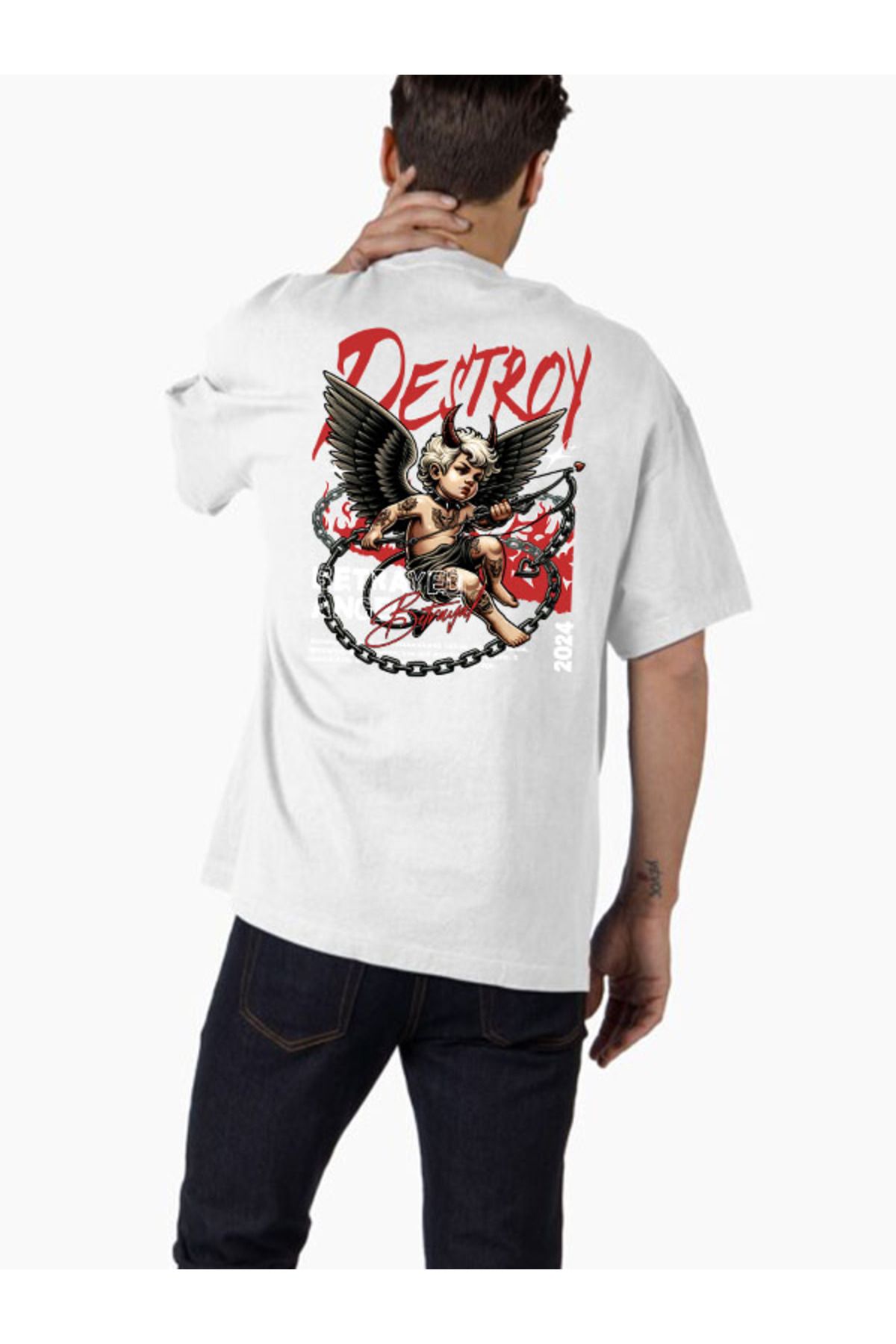 COMVİCHO Unisex streetwear41 Tasarım Baskılı Oversize T-Shirt
