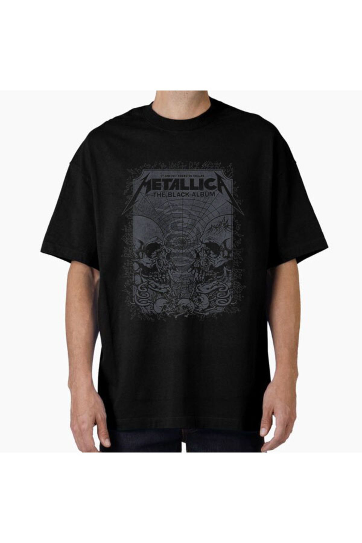 COMVİCHO Unisex metalica Tasarım Baskılı Oversize T-Shirt