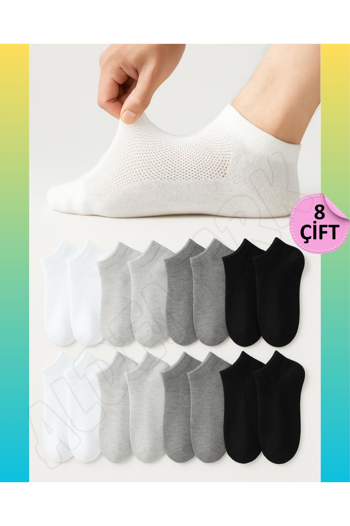 ALDEMARK Unisex Pamuklu Patik Çorap