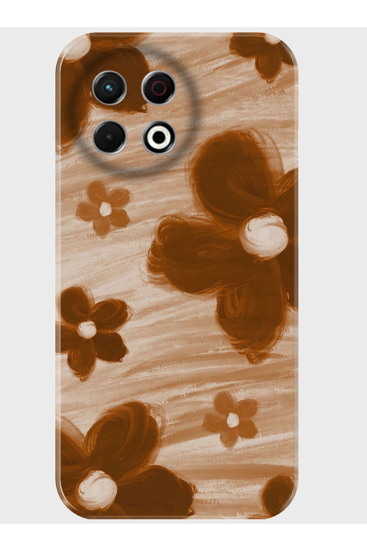 Activist Tecno Spark 30 Pro Kılıf Kamera Korumalı Baskılı Silikon Kapak - brownflower