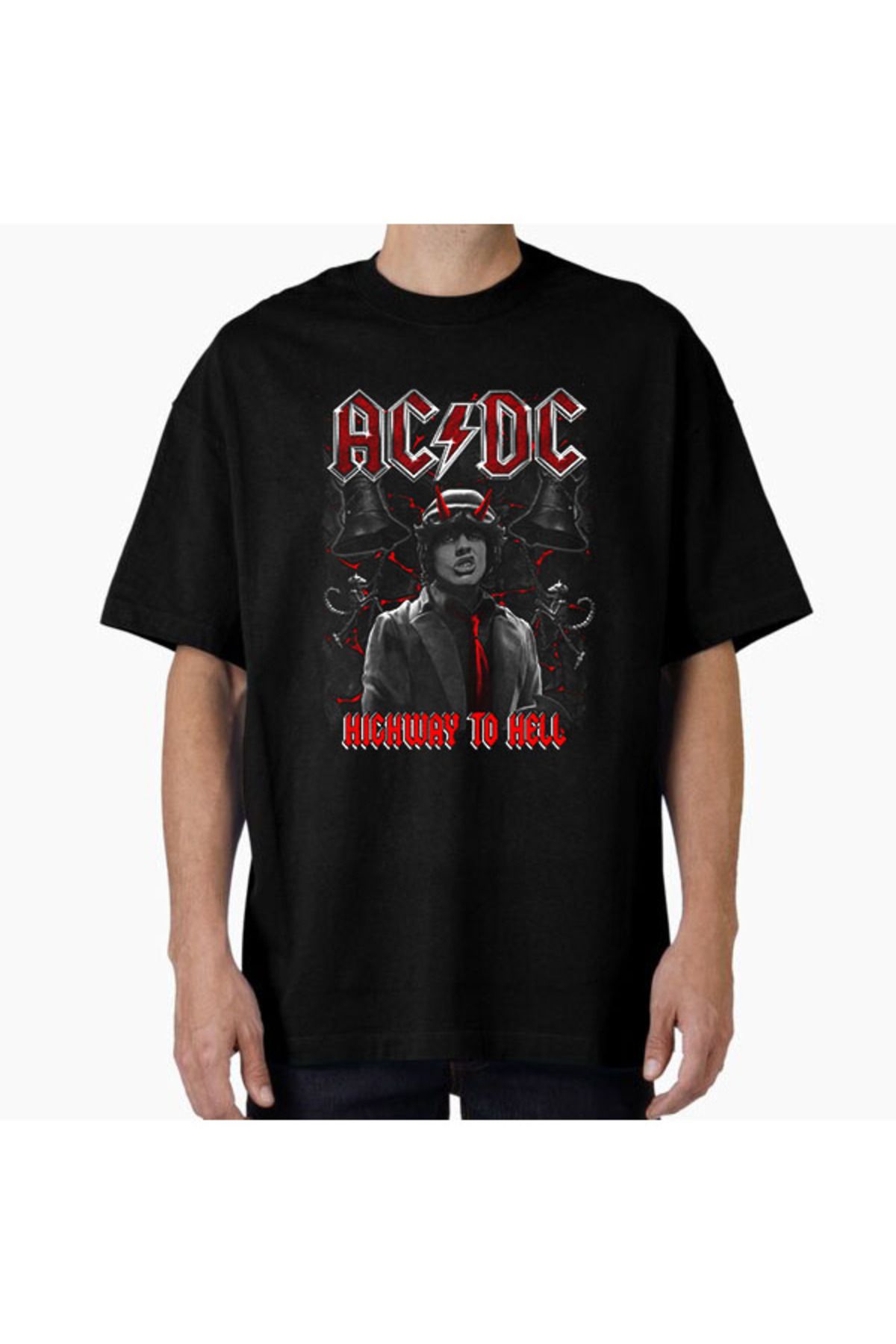COMVİCHO Unisex acdec3 Tasarım Baskılı Oversize T-Shirt