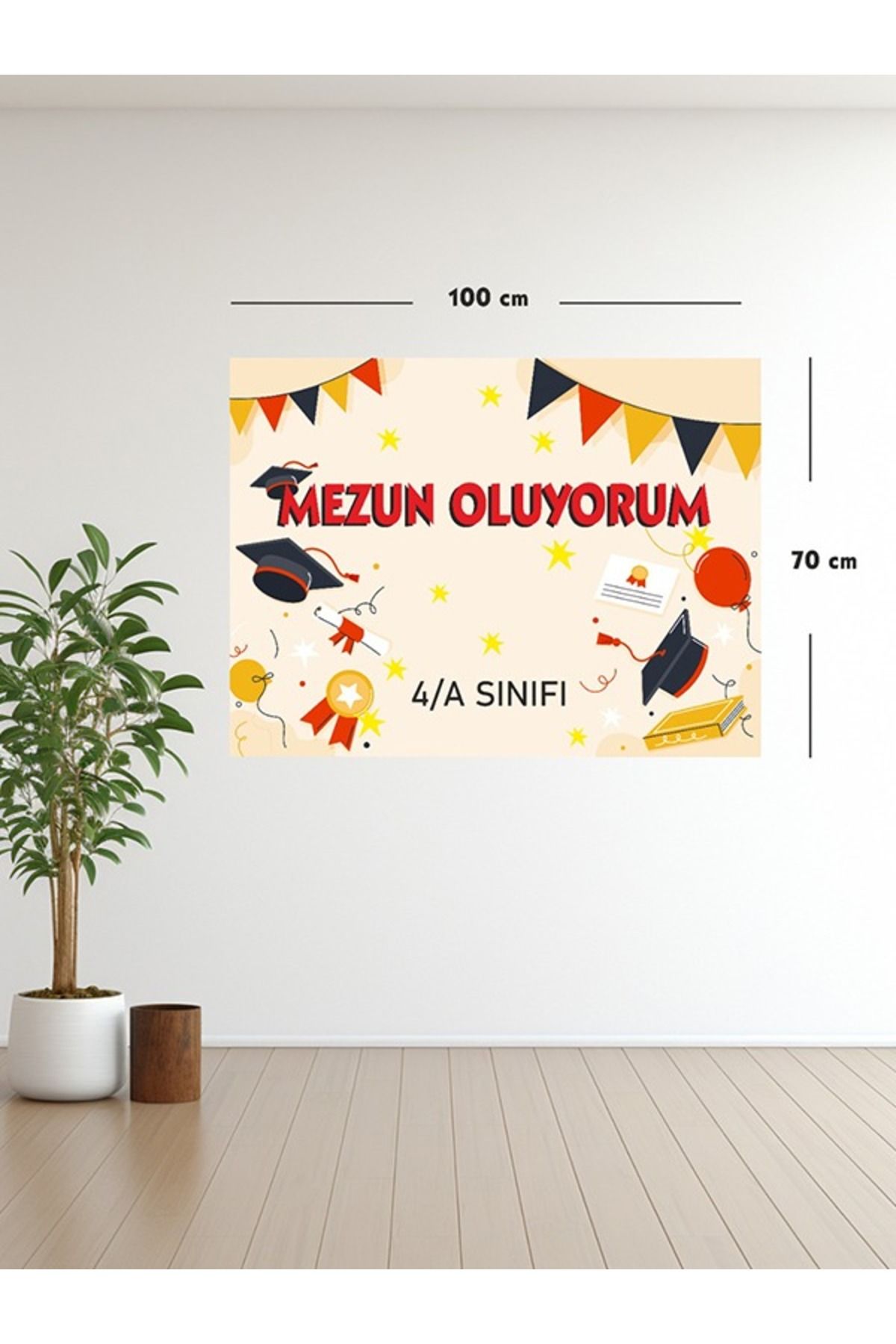 Handmade Kişiye Özel Mezuniyet Duvar Afişi Branda Tasarım 70*100cm