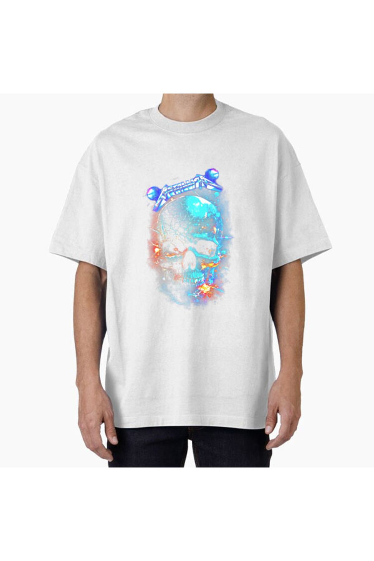 COMVİCHO Unisex Metallica39 Tasarım Baskılı Oversize T-Shirt