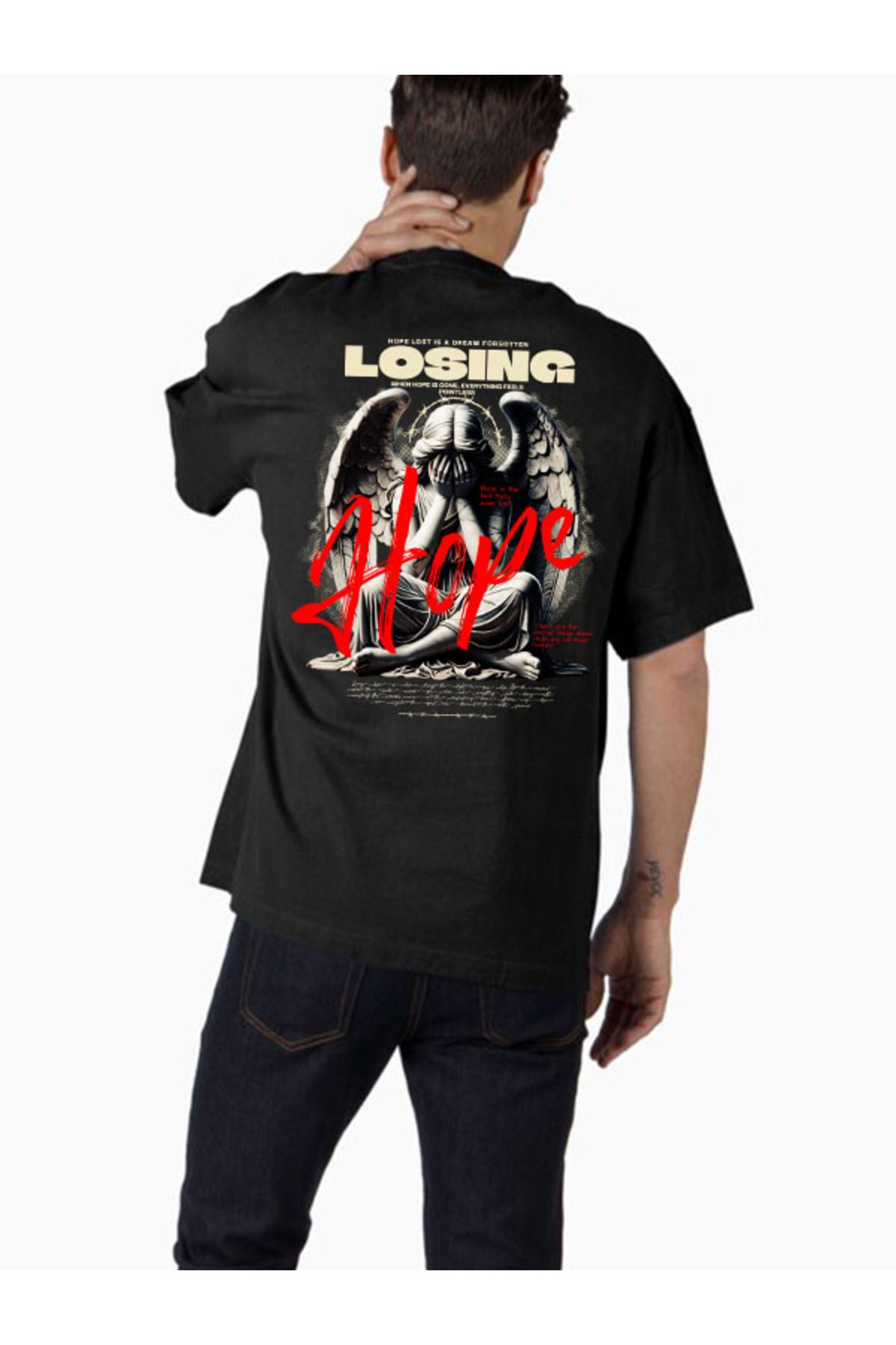COMVİCHO Unisex streetwear146 Tasarım Baskılı Oversize T-Shirt