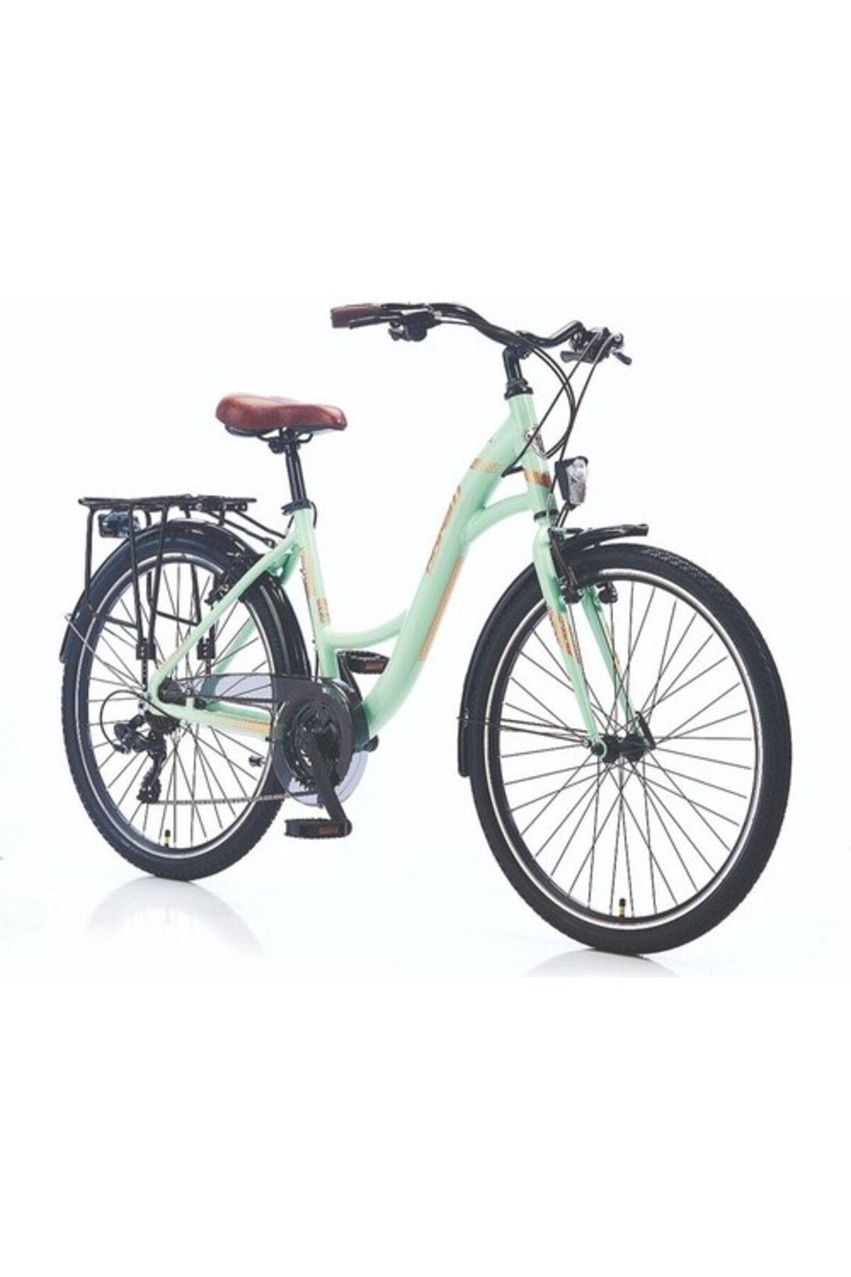 SerenityHaven Merrie 24 Jant Vb 41k 21v Şehir Bisikleti Mint - Kahve