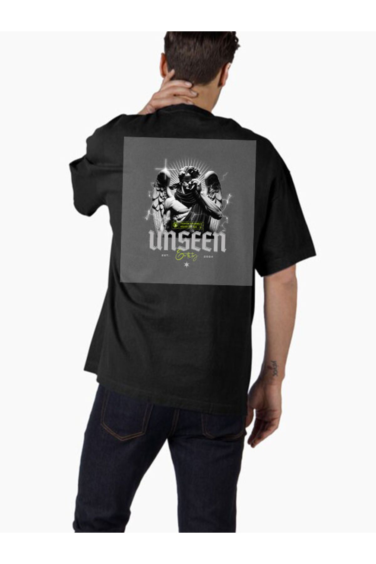 COMVİCHO Unisex streetwear148 Tasarım Baskılı Oversize T-Shirt