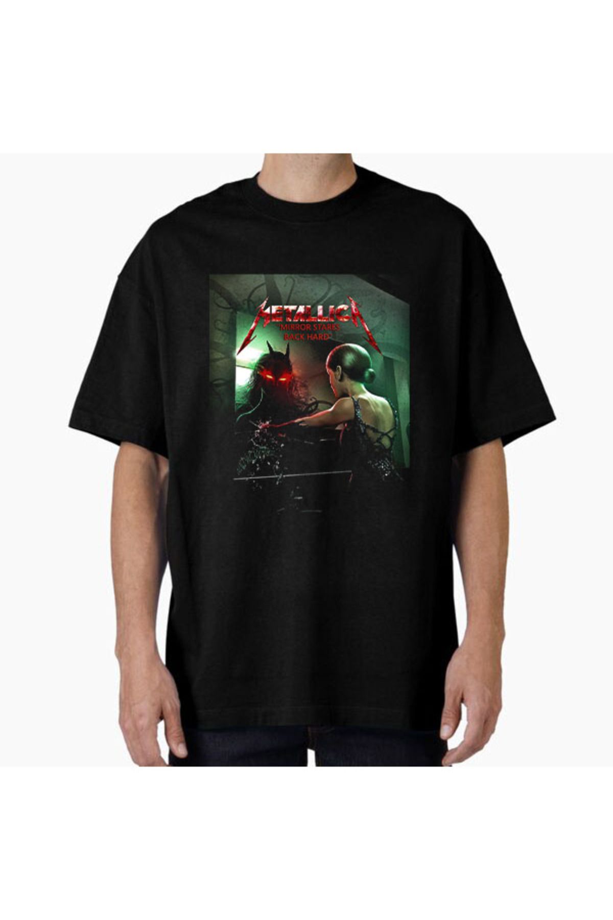 COMVİCHO Unisex Metallica20 Tasarım Baskılı Oversize T-Shirt