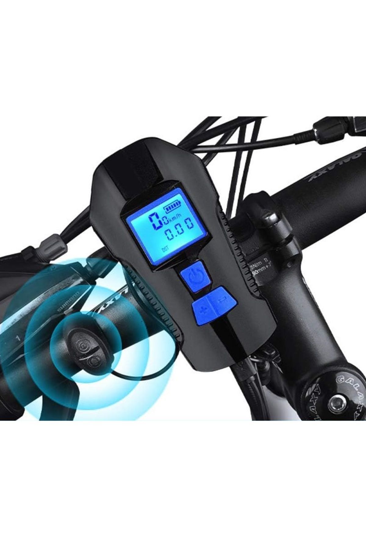 SerenityHaven 120DB Bisiklet Korna Far 6 Zil Sesi 5 Sürüş Modu Ekranlı Çok Fonksiyonlu Kilometre Saati USB Şarjlı