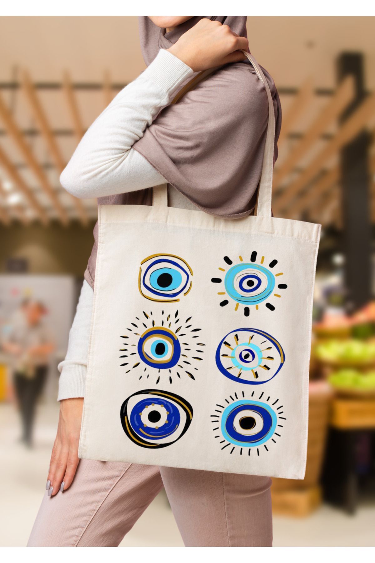 WHB 35x40 -Tote Bag, Grocery or School Bag, Reusable & Foldable .Bez Çanta, pazar Çantası, Kitap Çantası