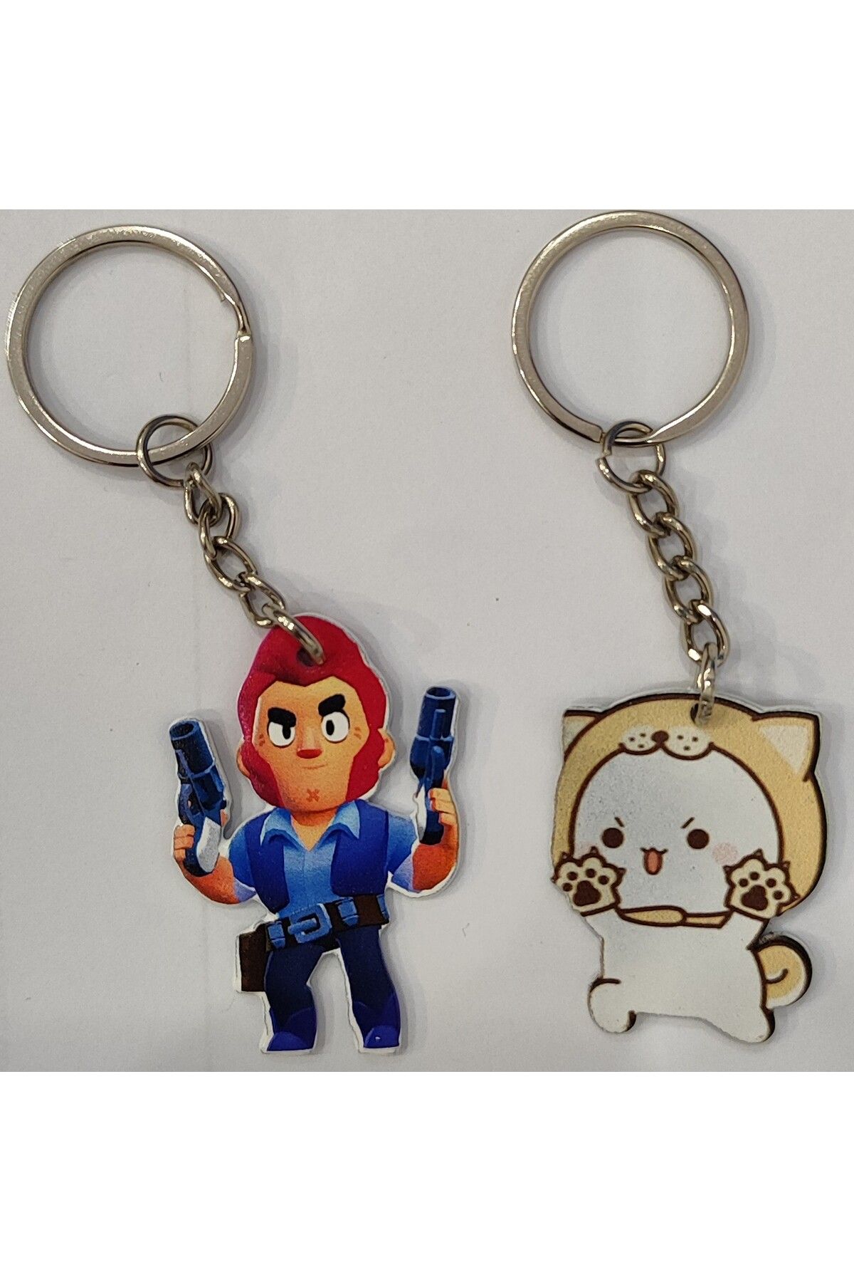 ada çanta kırtasiye karakter figürlü metal anahtarlık (Brawlstars/dudu) (Toplam 2 adet)
