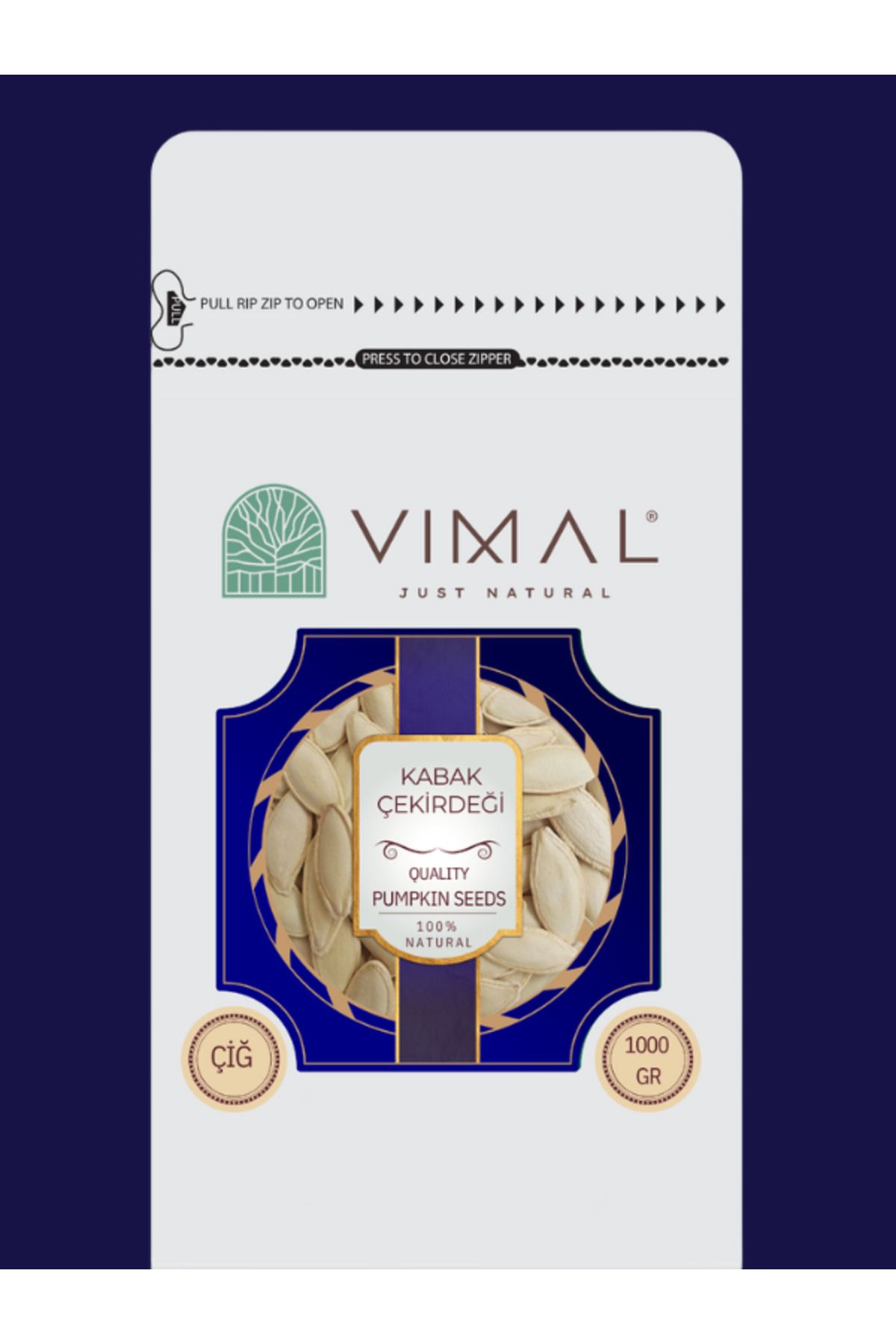 VIMAL Çiğ Kabak Çekirdeği Topak Tip 1000 gr – Kavrulmamış Nevşehir Yöresel, Doğal ve Katkısız