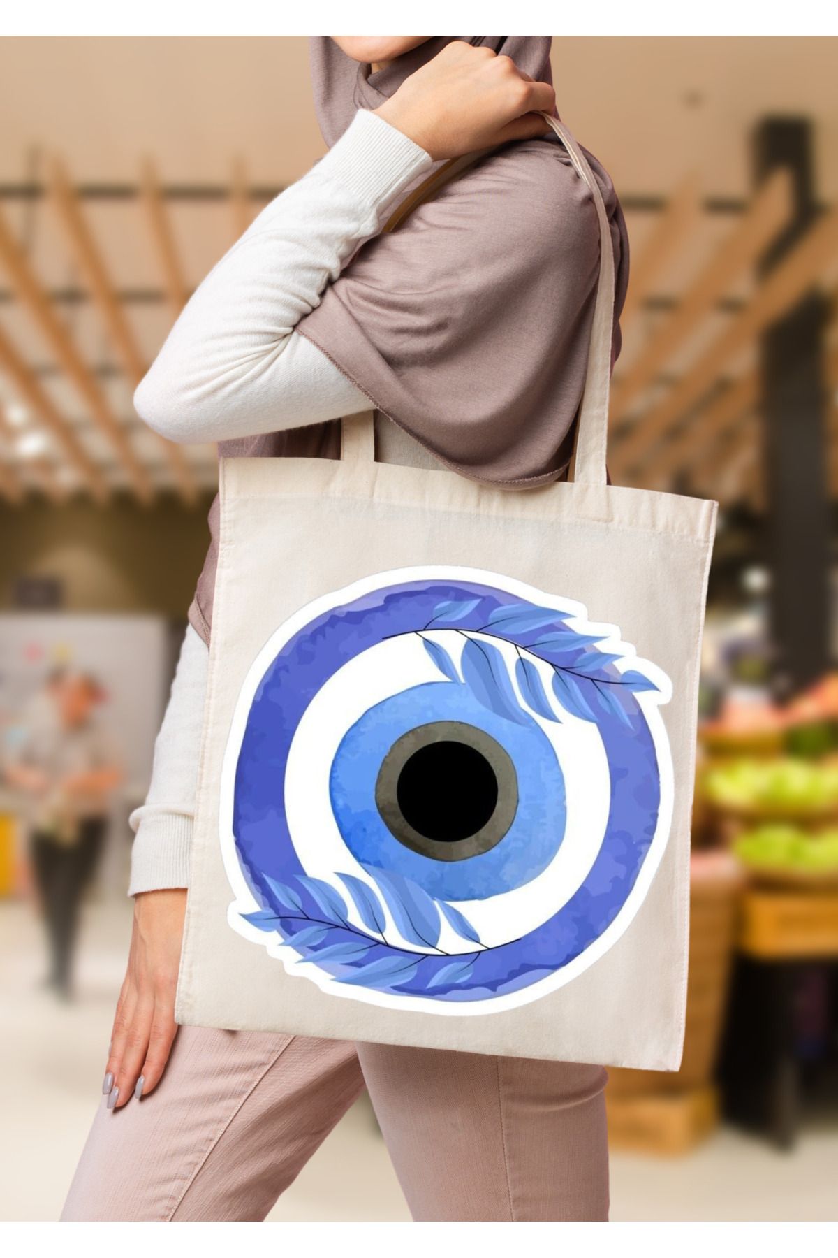 WHB 35x40 -Tote Bag, Grocery or School Bag, Reusable & Foldable .Bez Çanta, pazar Çantası, Kitap Çantası
