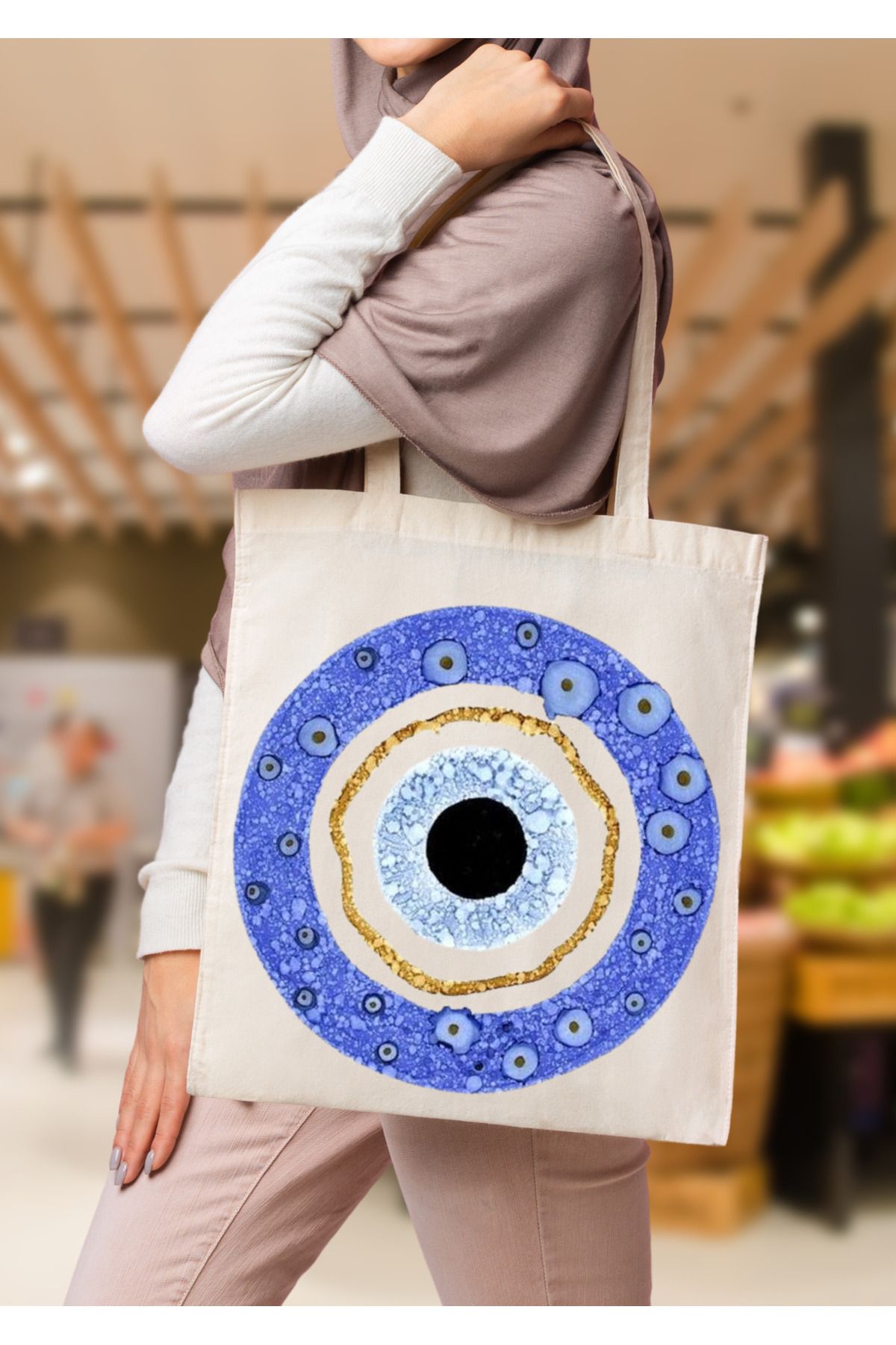 WHB 35x40 -Tote Bag, Grocery or School Bag, Reusable & Foldable .Bez Çanta, pazar Çantası, Kitap Çantası