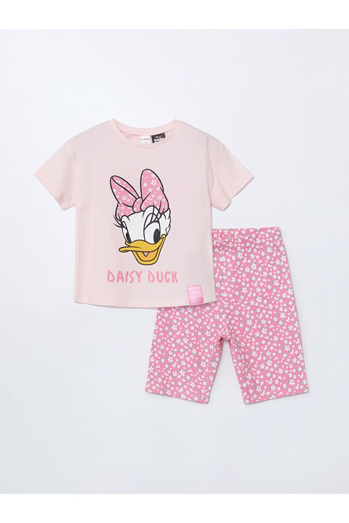 LC Waikiki Lcw Kids Daisy Duck Baskılı Kız Çocuk Tişört Ve Tayt 2'li