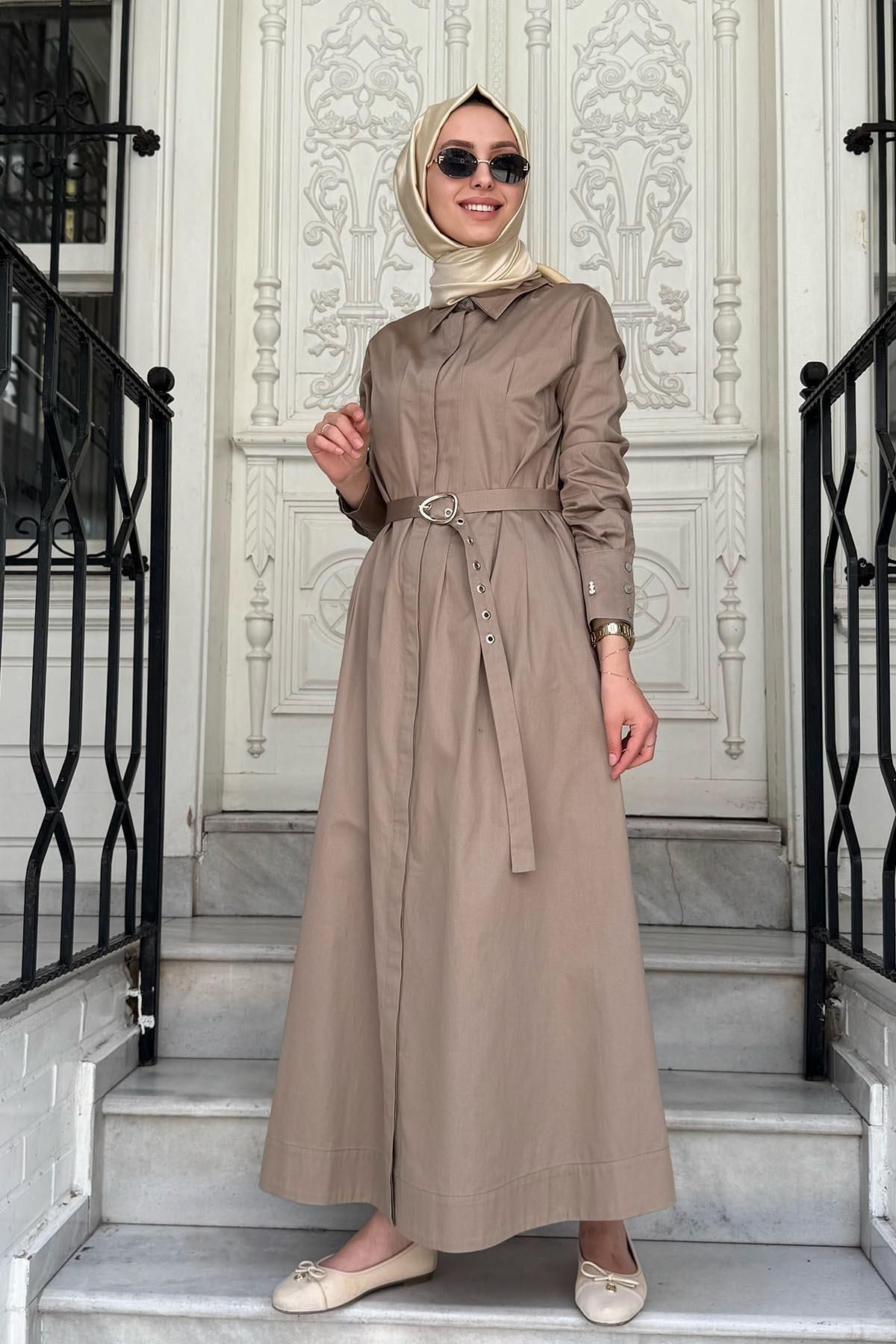 MISS DALIDA MİSS DALİDA Elbise T25Y-4086 Vizon