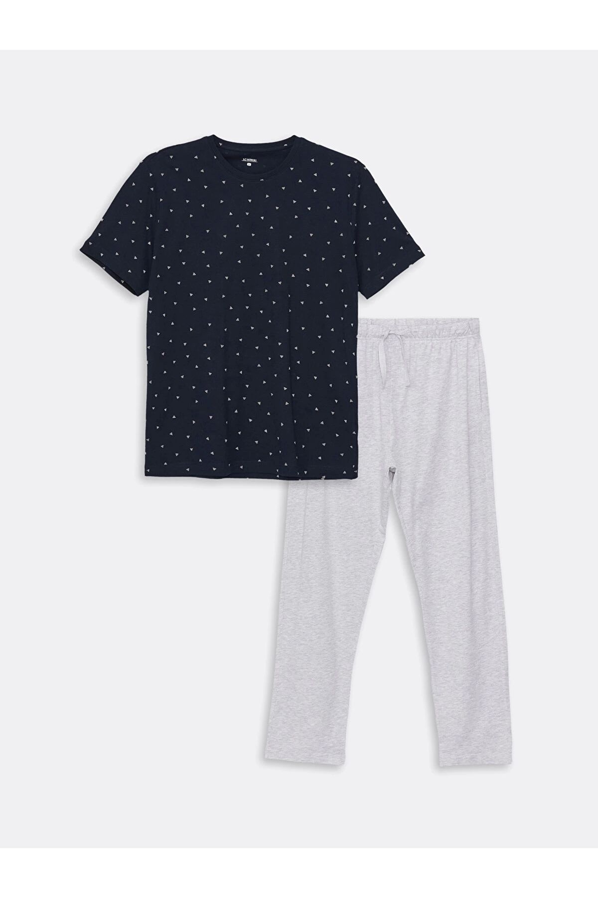 LC Waikiki-Set de pijamale standard pentru bărbați, albastru bleumarin 5