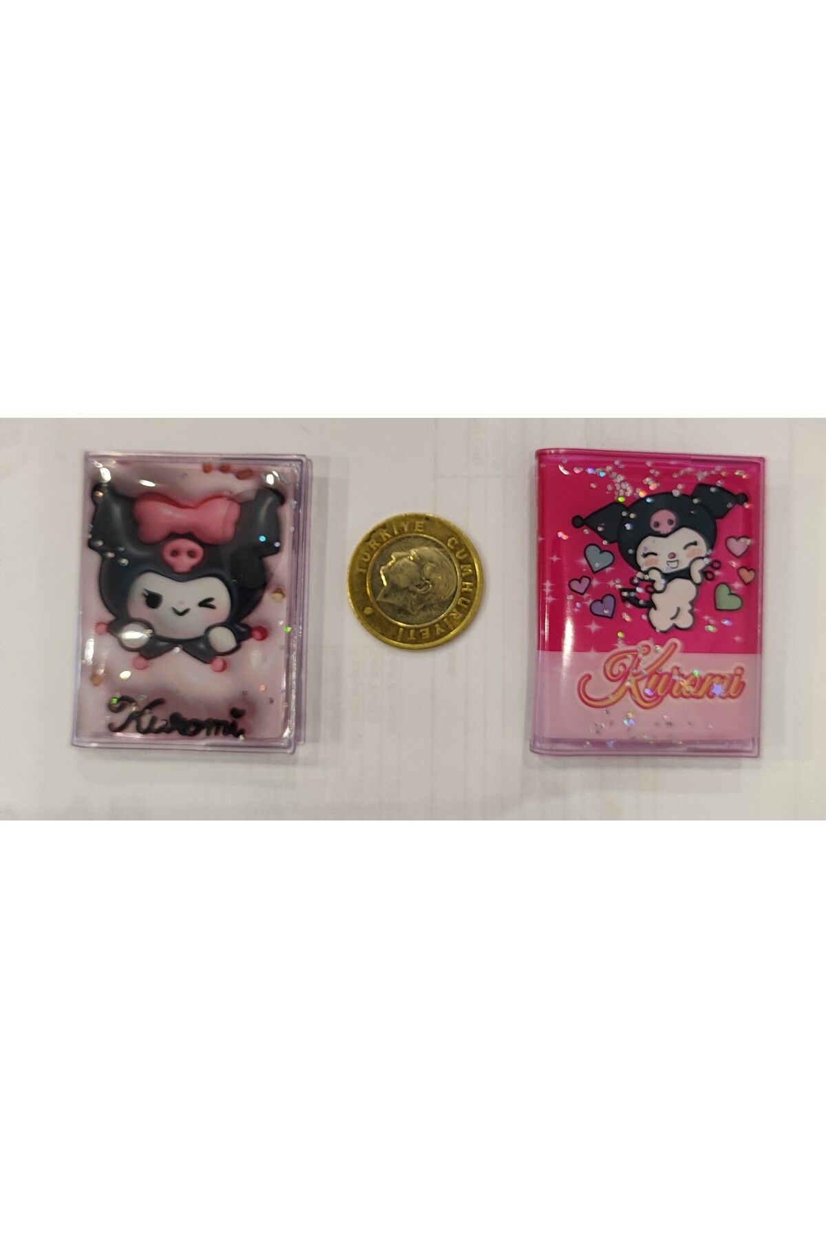 ada çanta kırtasiye Kuromi Figürlü Sulu Kapak Stickerli Mini Not Defteri 2 Li Set (5cm*4cm)