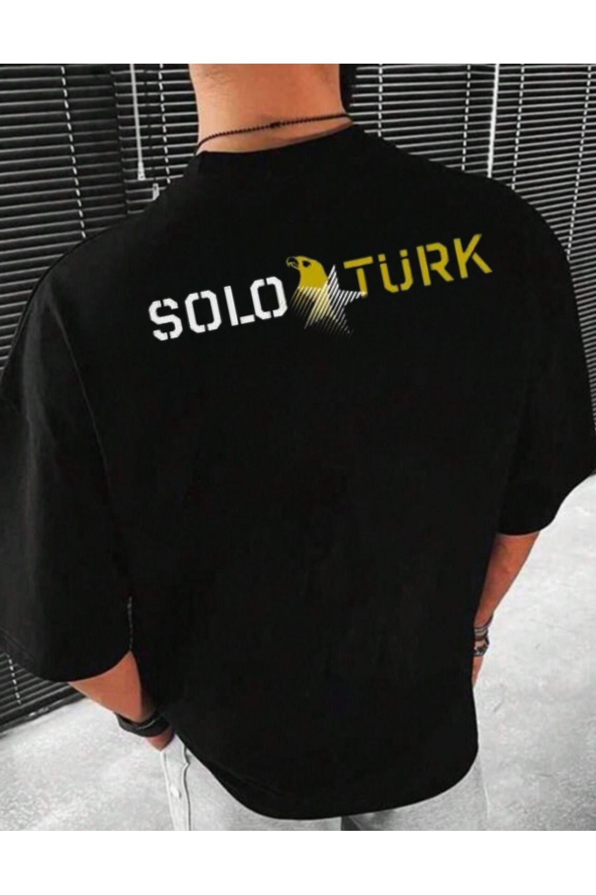 Massgai Unisex Solo Türk F-16 Jet Baskılı Oversize %100 Pamuk T-shirt