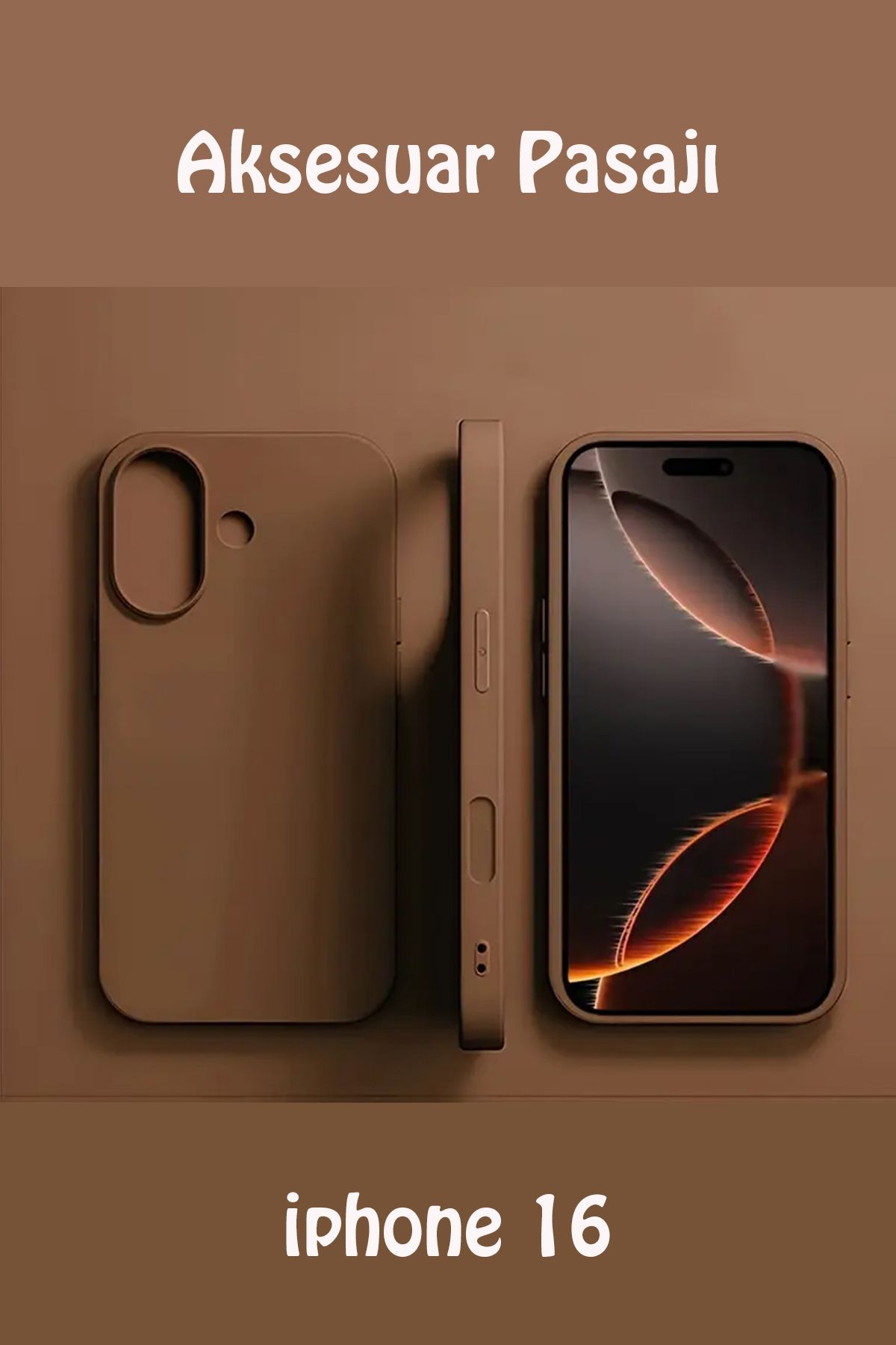 İPAX Iphone 16 Naturel Titanyum Renk Lansman Kılıf İphone Telefon Kılıfı Silikon Telefon Kılıfı
