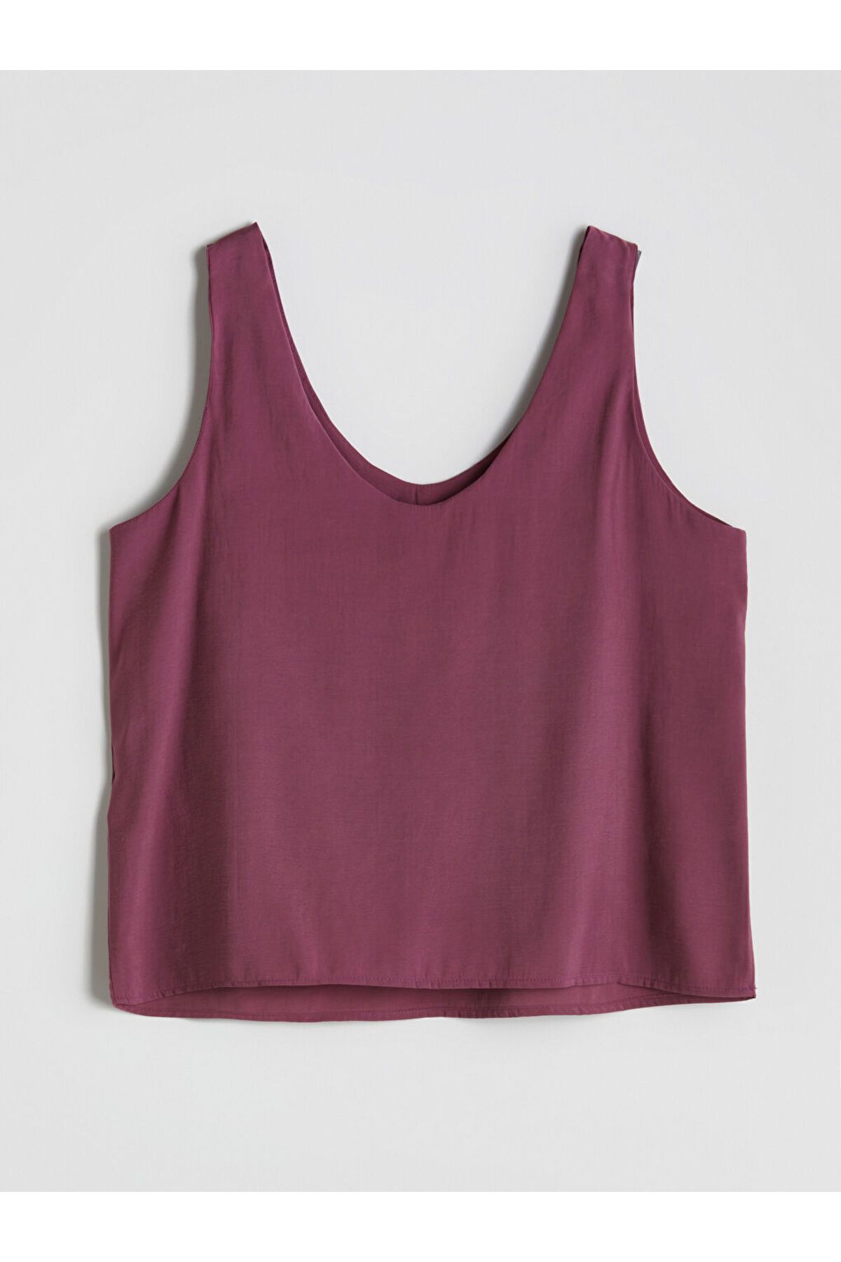 LC Waikiki LCWAIKIKI Classic Bordo U Yaka Modal Karışımlı Bluz S5PG32Z8NVY25