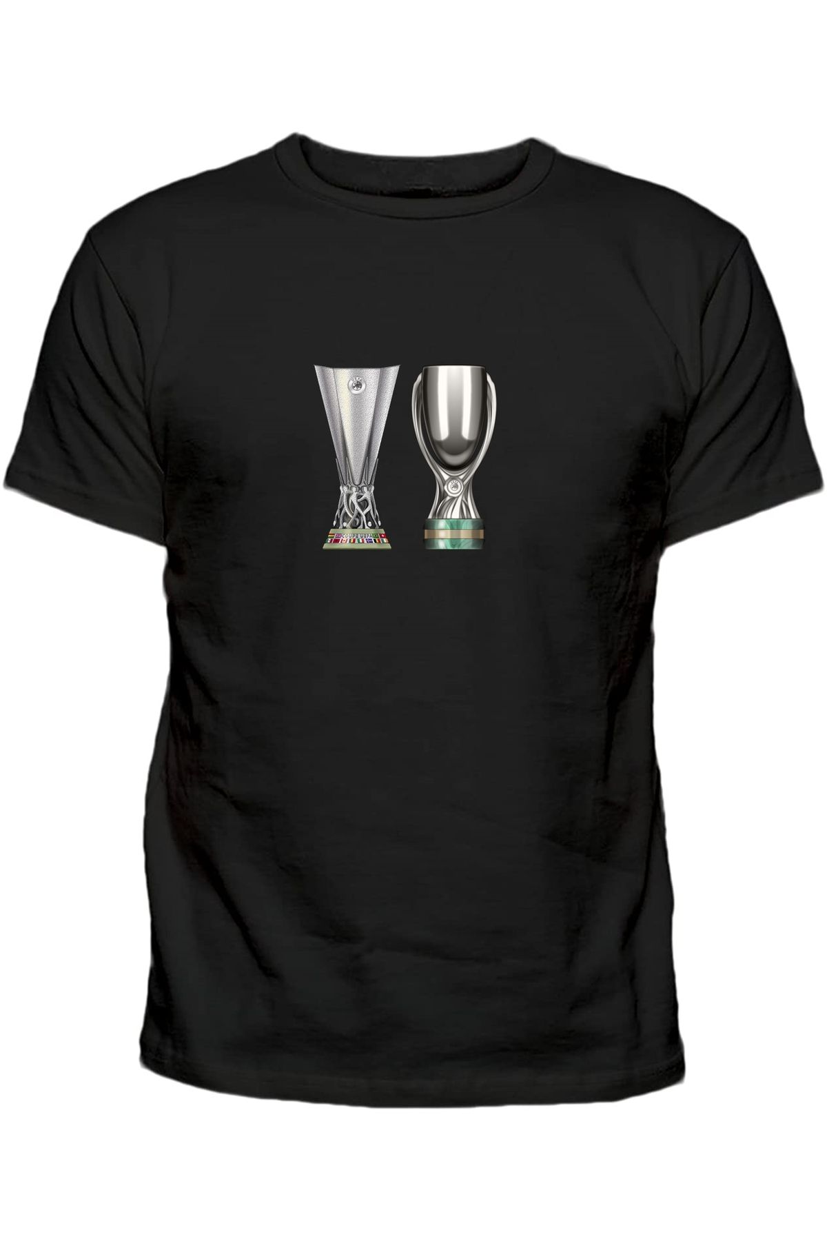 Efendioğlu Design Uefa ve süper kupa baskılı pamuklu erkek regular tshirt