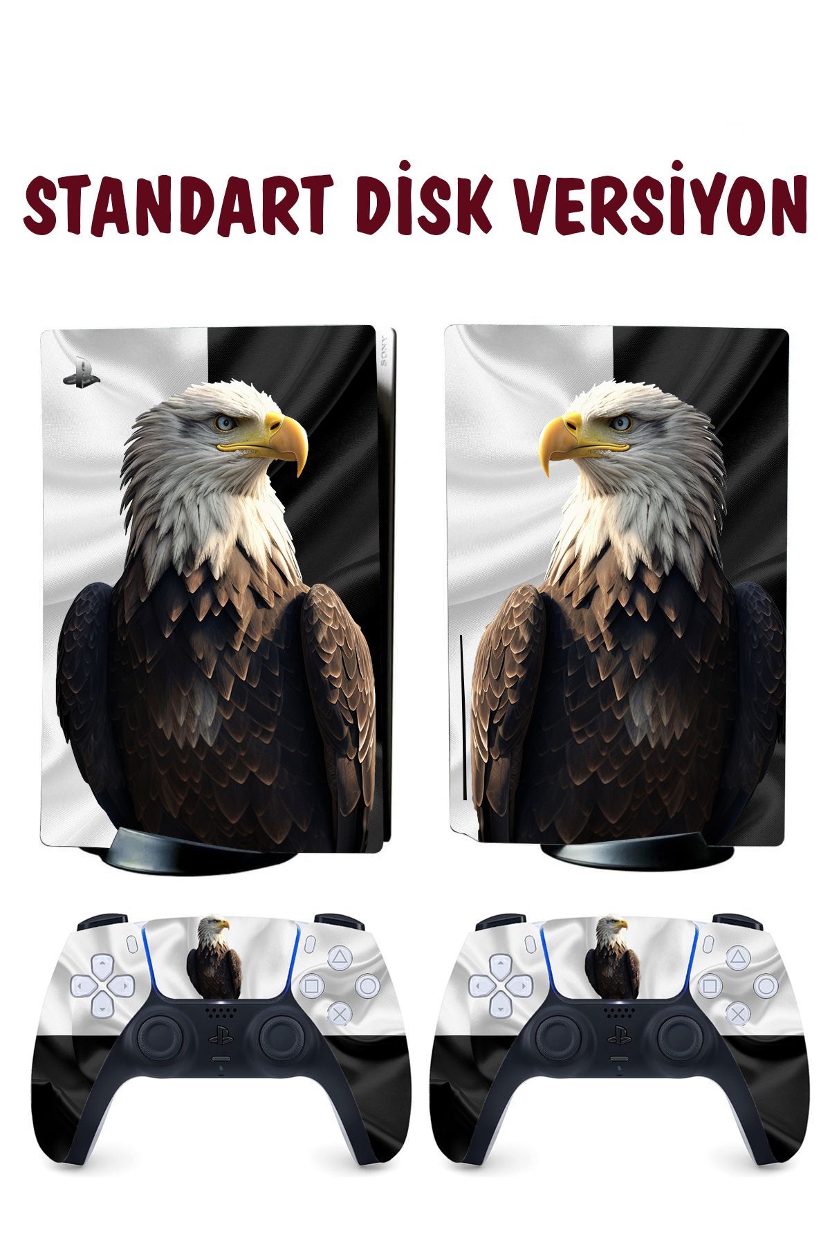 KT Decor Kara kartal Playstation 5 Full Sticker Kaplama Seti