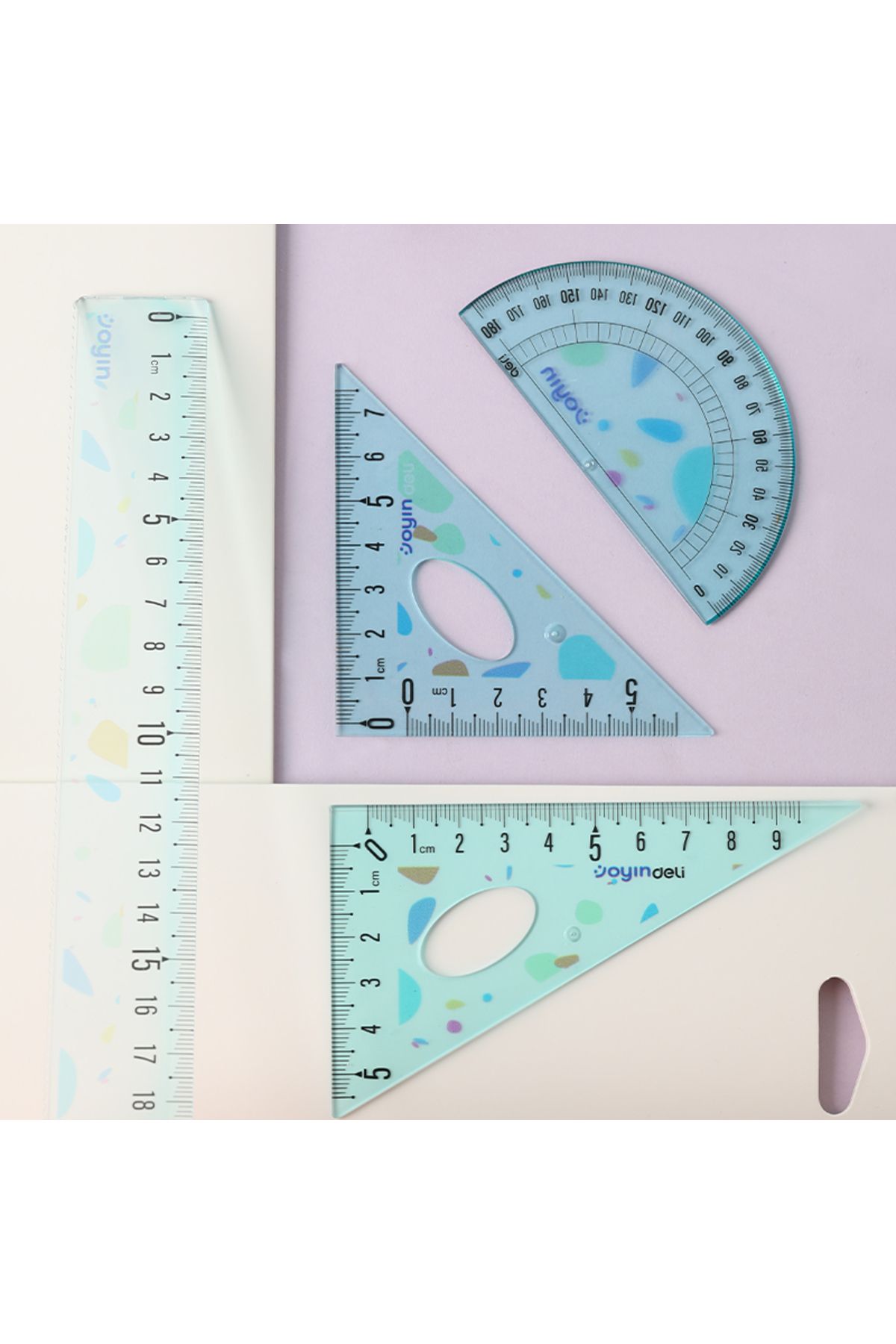 Deli-EH660 4-Piece Drafting Ruler Set – ideal for creative drafting, design & classroom use 3