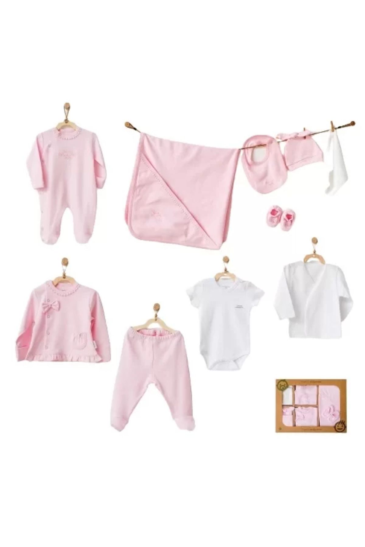 Mu Art Ahşap Natural Wawa Organic 10 Parça Hastane Çıkışı Pink