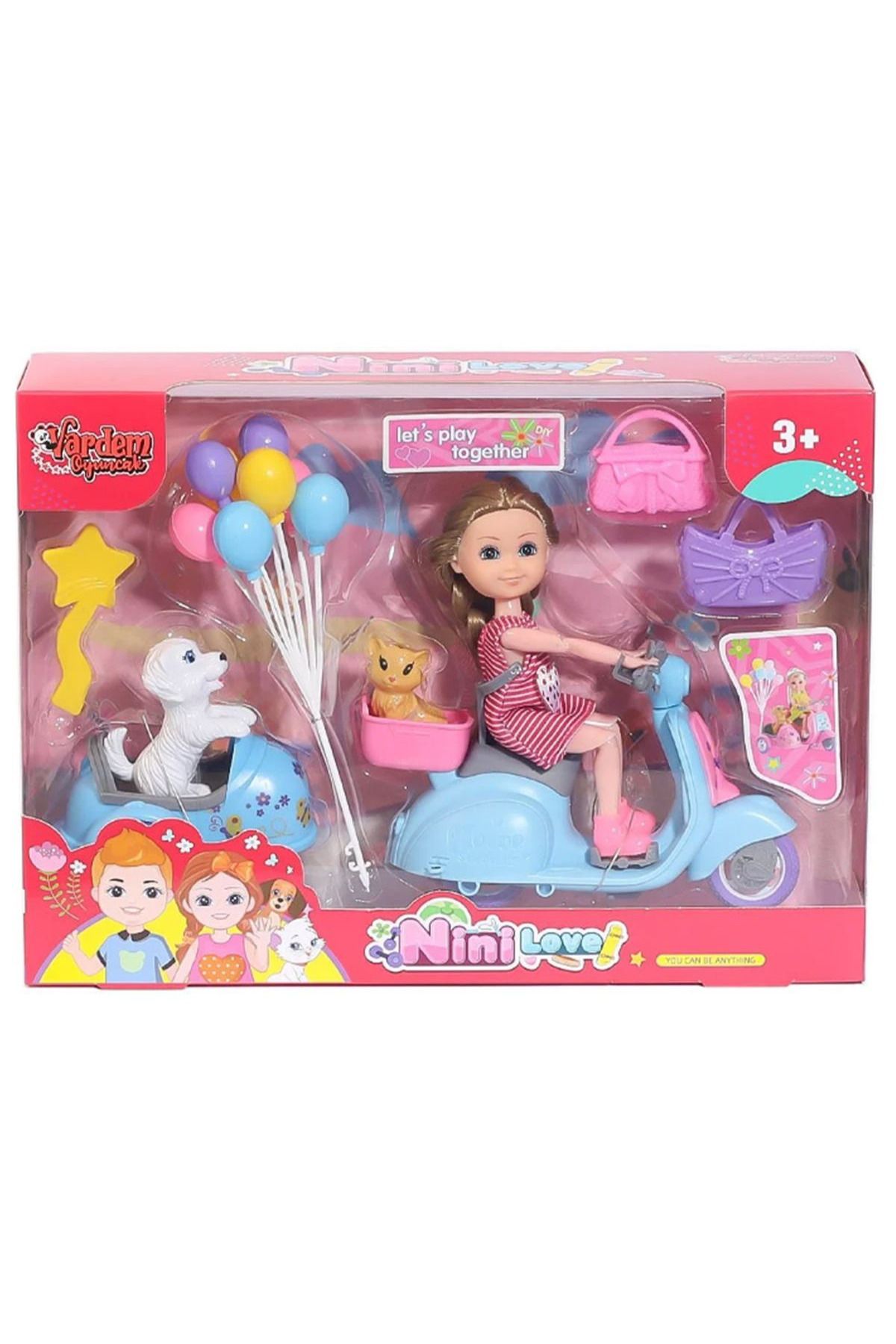 Art Tone KZL NİNİ LOVE BEBEK KÖPEKLİ BALONLU MOTORSİKLETLİ 3+