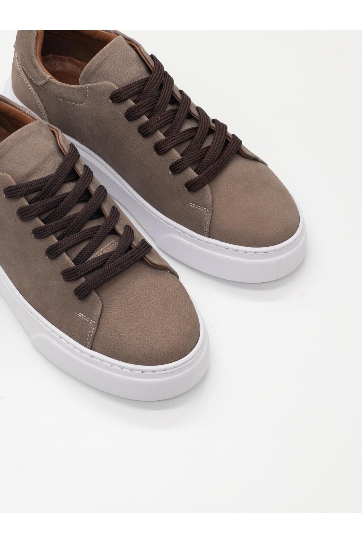 DERWARDEIN Kum Nubuk Erkek Spor Ayakkabı Hakiki Deri - Günlük Sneaker Modeli