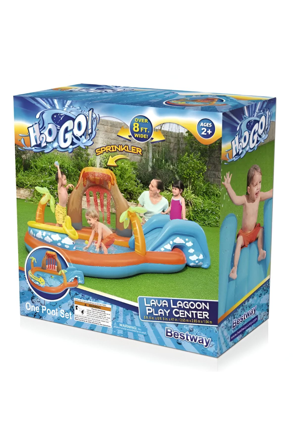 BESTWAY-Lava Lagoon Play Pool Center with Slide 2.65m x 2.65m x 1.04 m 4