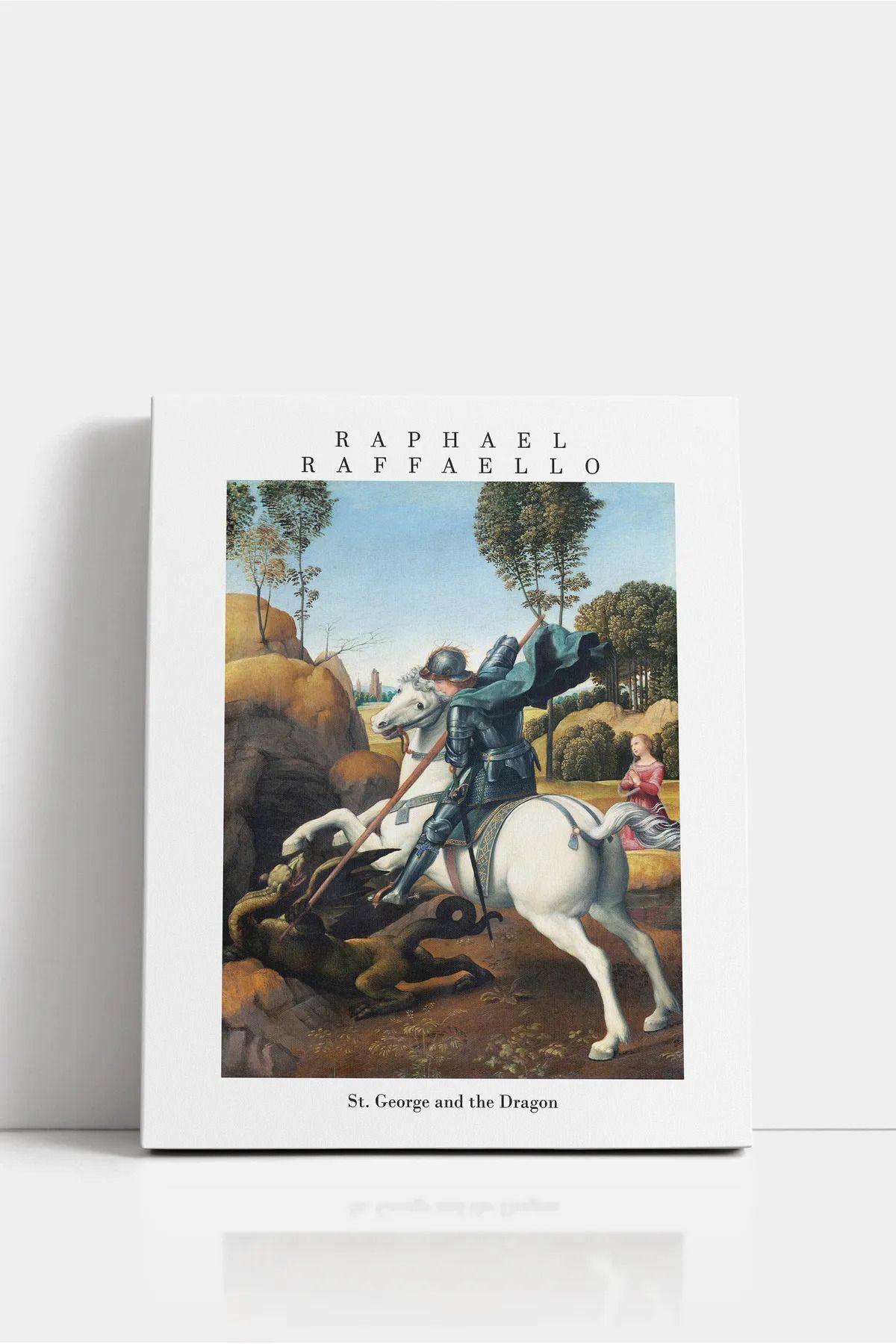 2020 St. George and the Dragon Kanvas Tablo - Raphael Raffaello Sanatsal Duvar Dekoru - Ofis ve Ev Dekor