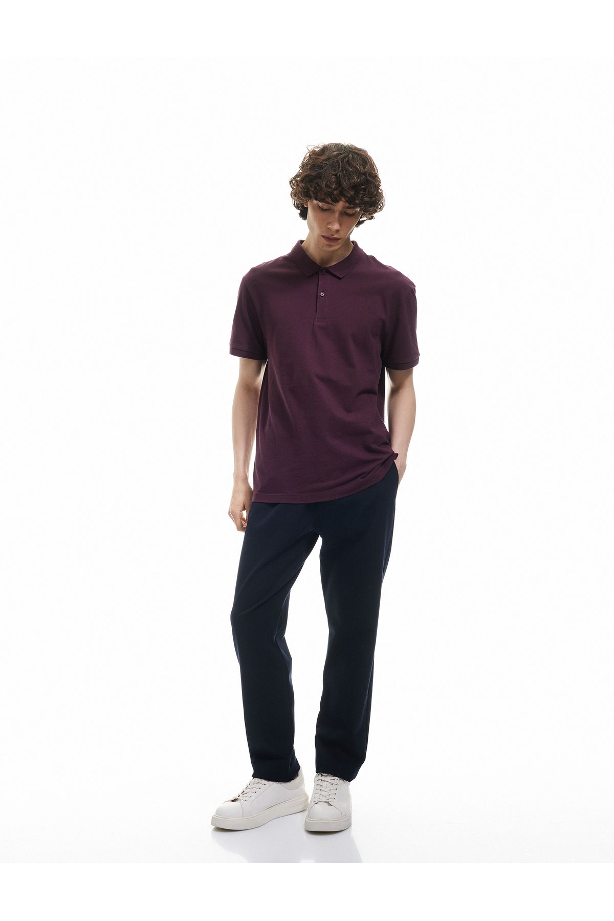 Koton Kısa Kollu Pamuklu Pike Kumaş Polo Yaka Slim Fit Tişört