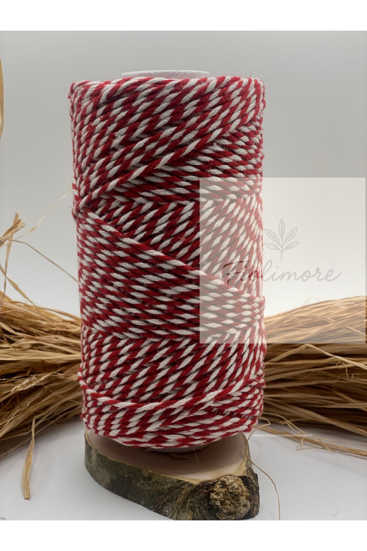 Fiolimore Marteniçka Dilek Şans Leylek Bilekliği 2 mm 10 Metre Kırmızı Beyaz Takı Bileklik İp