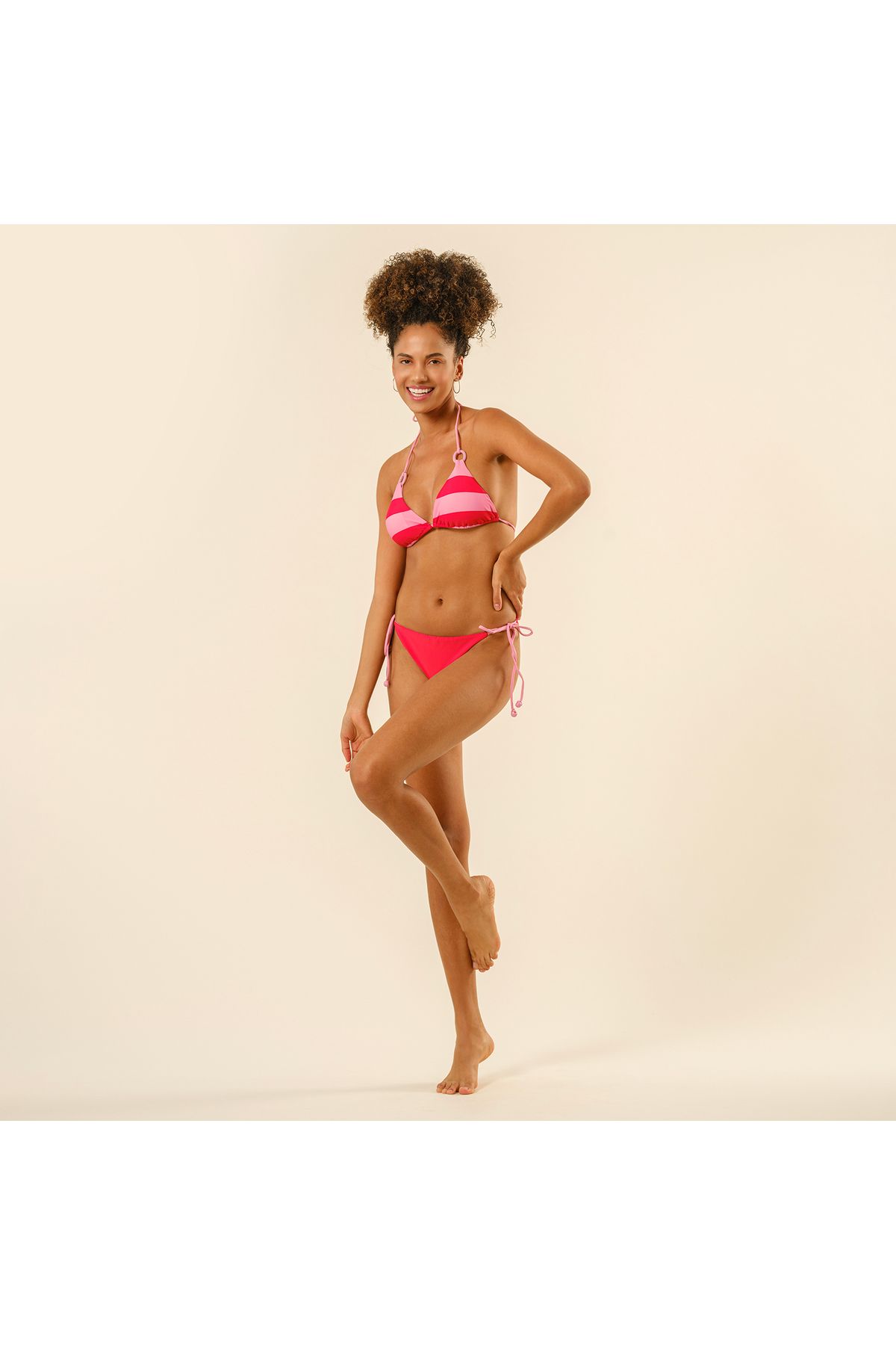 Zsa Zsa Zsu Prınkıpo Polyamıde Bikini Üstü 23x21 Cm Kırmızı - Pembe