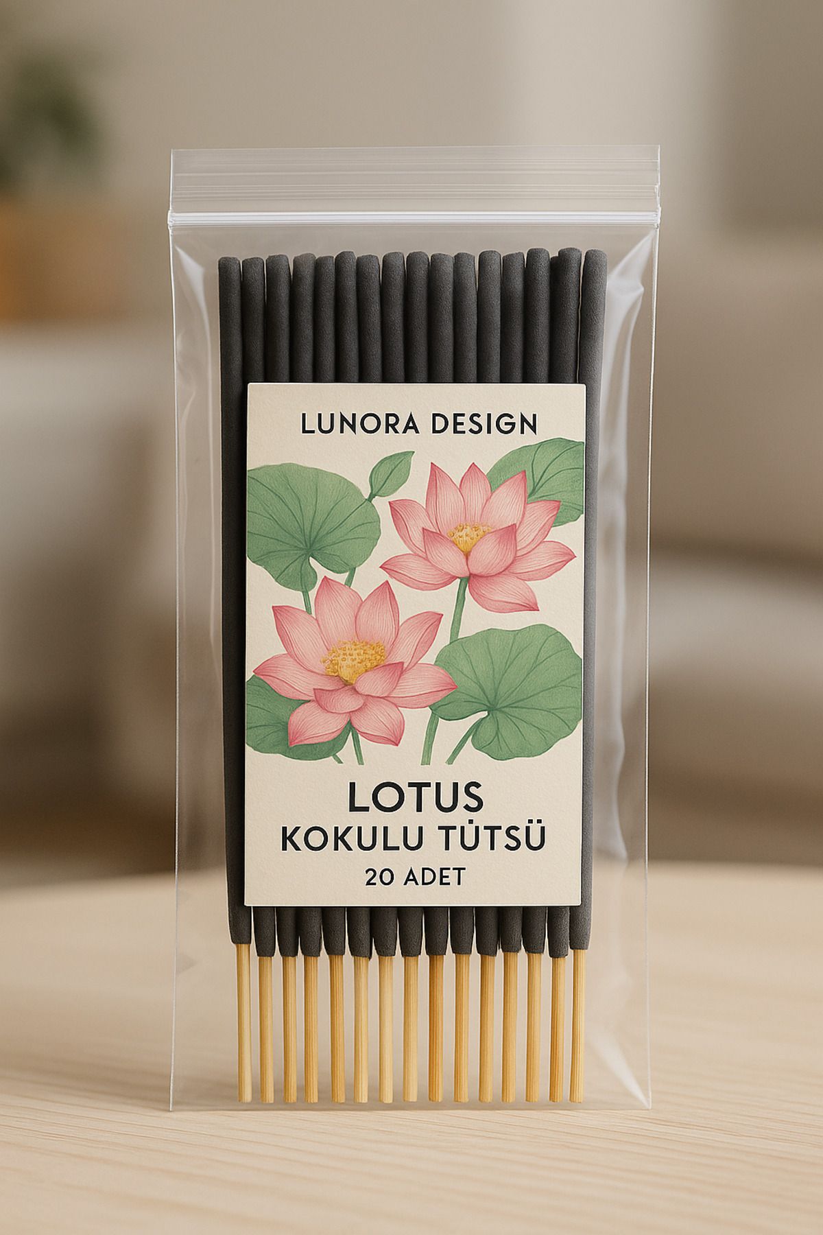 Lunora Design Lotus Kokulu Tütsü 20'li – Huzur Veren Çiçek Aromalı Tütsü | Lunora Design